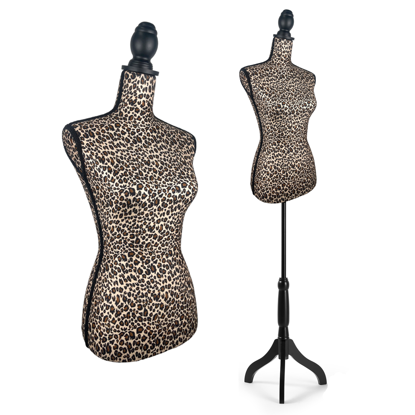 Female Dress Form Mannequin Torso Adjustable Height Mannequin Body with Tripod Stand for Clothing Dress Jewelry Display, Black