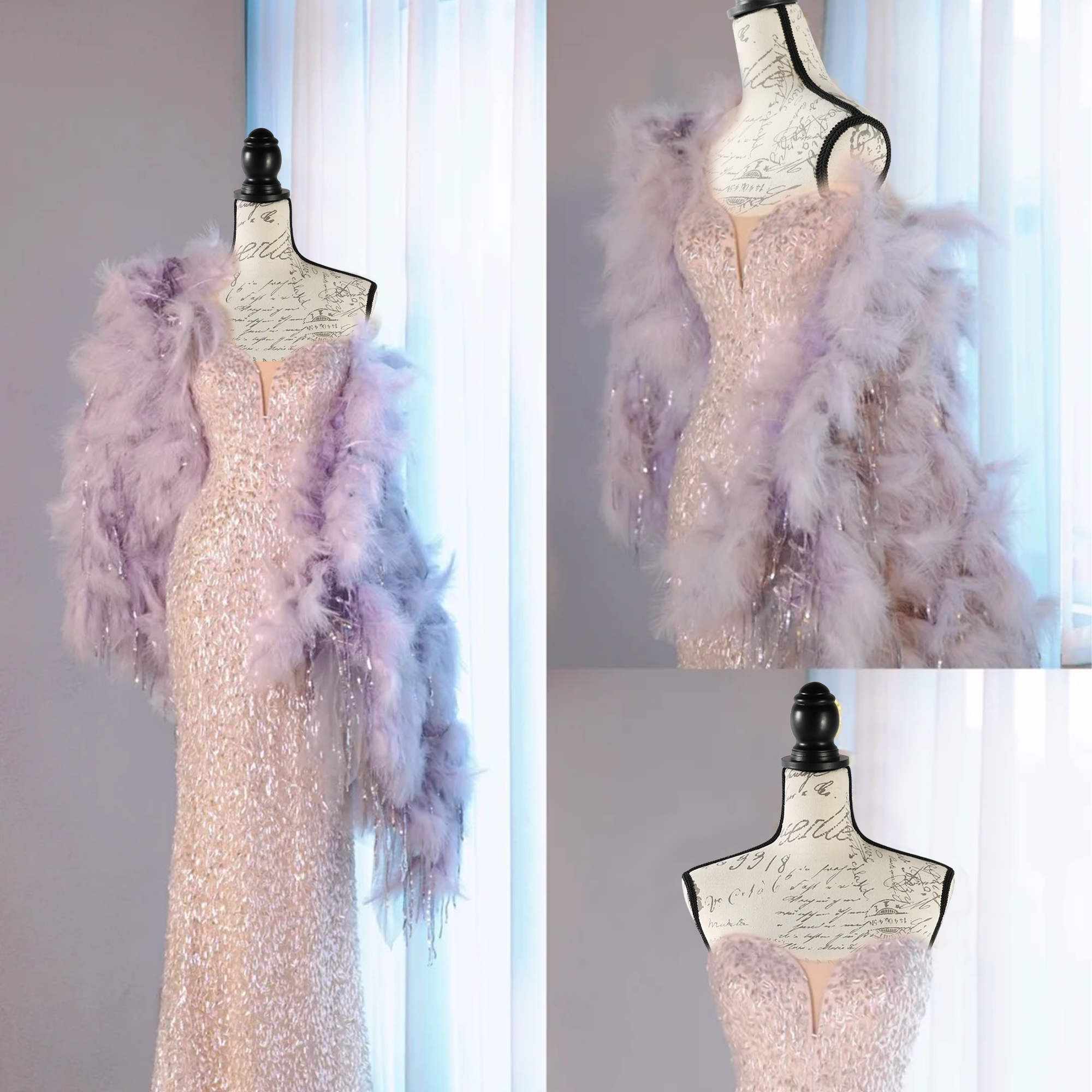 Female Dress Form Mannequin Torso Adjustable Height Mannequin Body with Tripod Stand for Clothing Dress Jewelry Display, Beige Printing