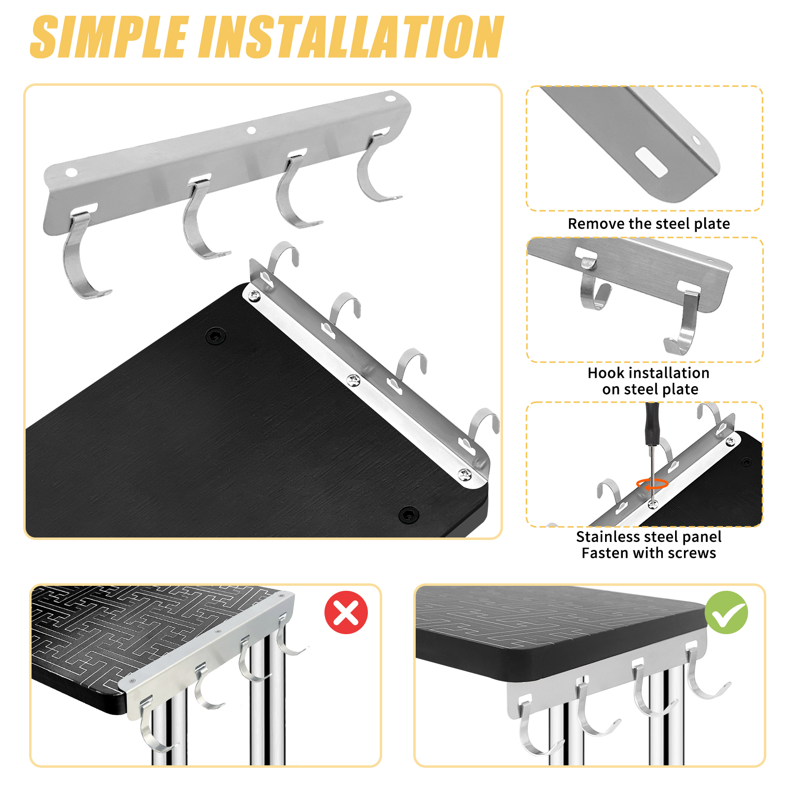 HYNAWIN 3 Tier Corner Shelf Bamboo & Metal Storage Spice Rack-Desk Bookshelf Display Shelves Space Saving Organizer -Adjustable Rack for Kitchen,Bed Room, Office-Best Home Décor (Upgraded Shelf)