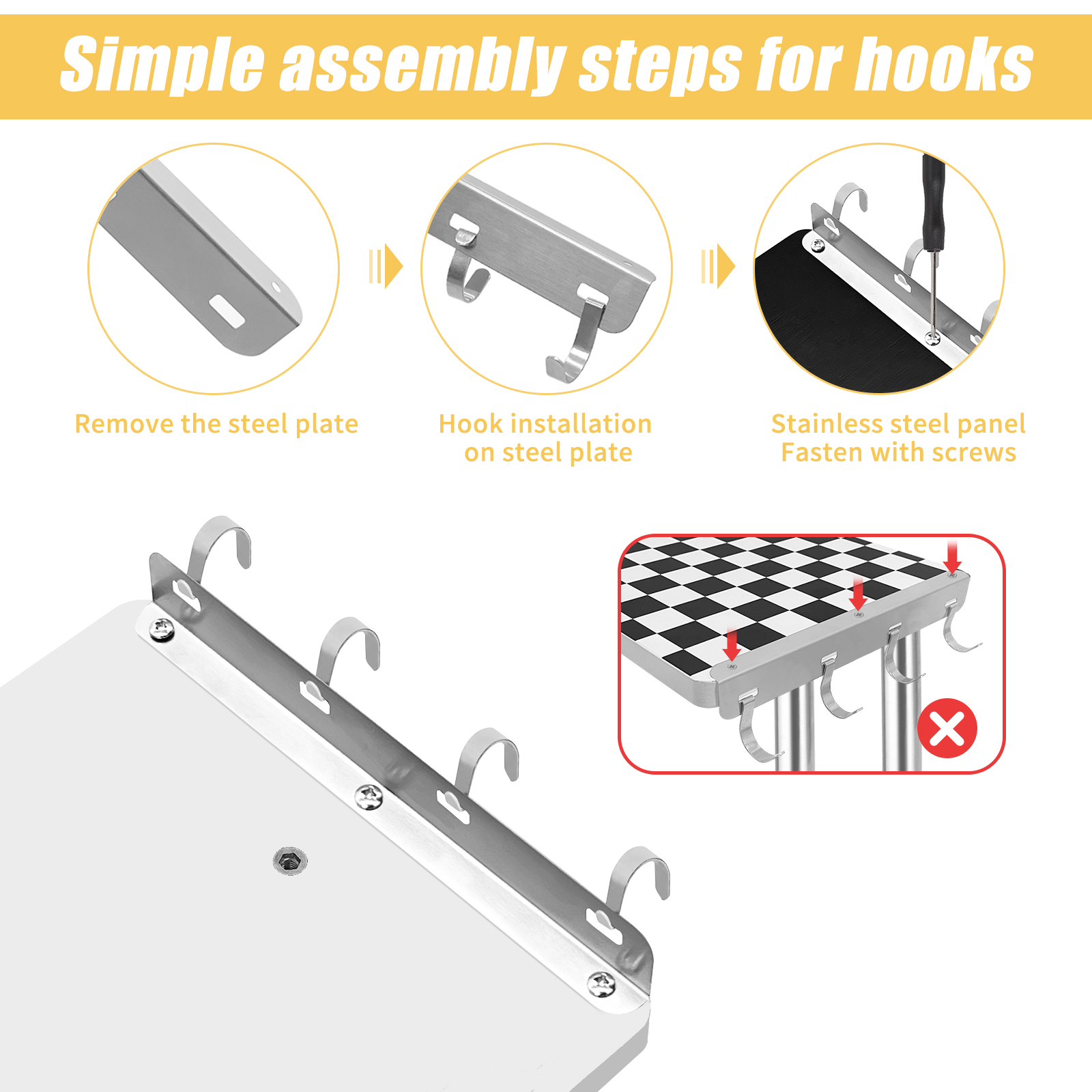 HYNAWIN 3 Tier Corner Shelf Bamboo & Metal Storage Spice Rack-Desk Bookshelf Display Shelves Space Saving Organizer