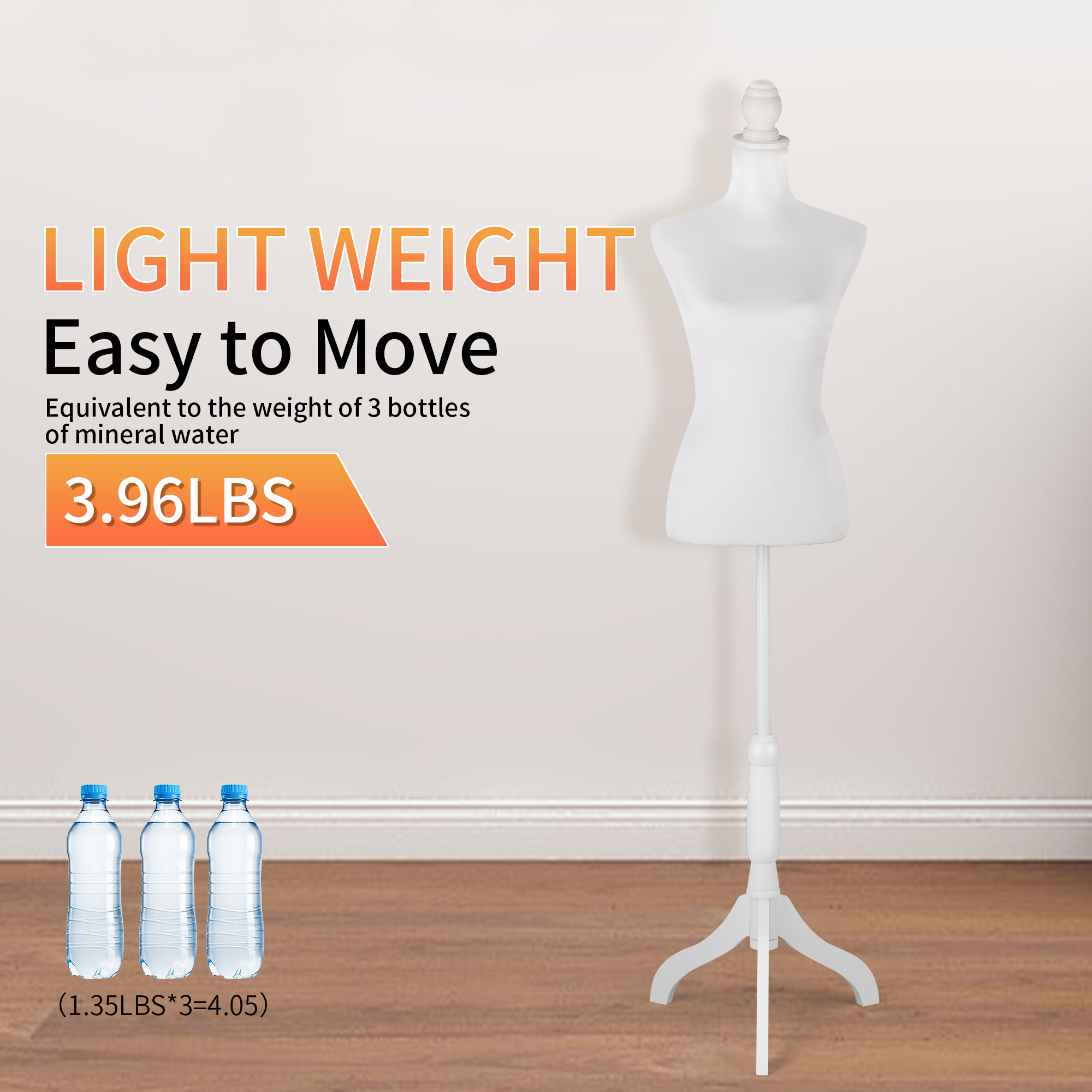 Female Dress Form Mannequin Torso Adjustable Height Mannequin Body with Tripod Stand for Clothing Dress Jewelry Display, Black