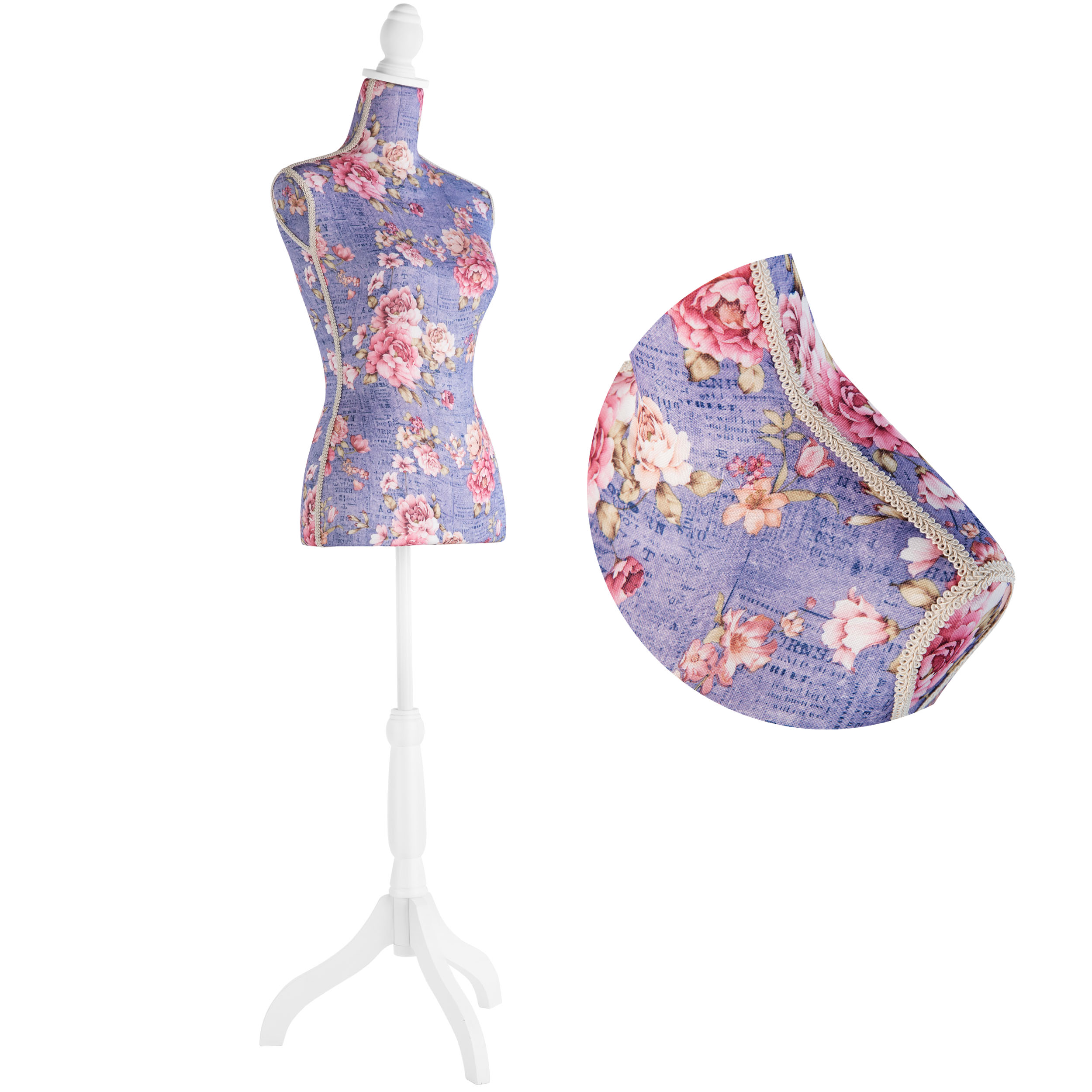 Female Dress Form Mannequin Torso Adjustable Height Mannequin Body with Tripod Stand for Clothing Dress Jewelry Display, Black