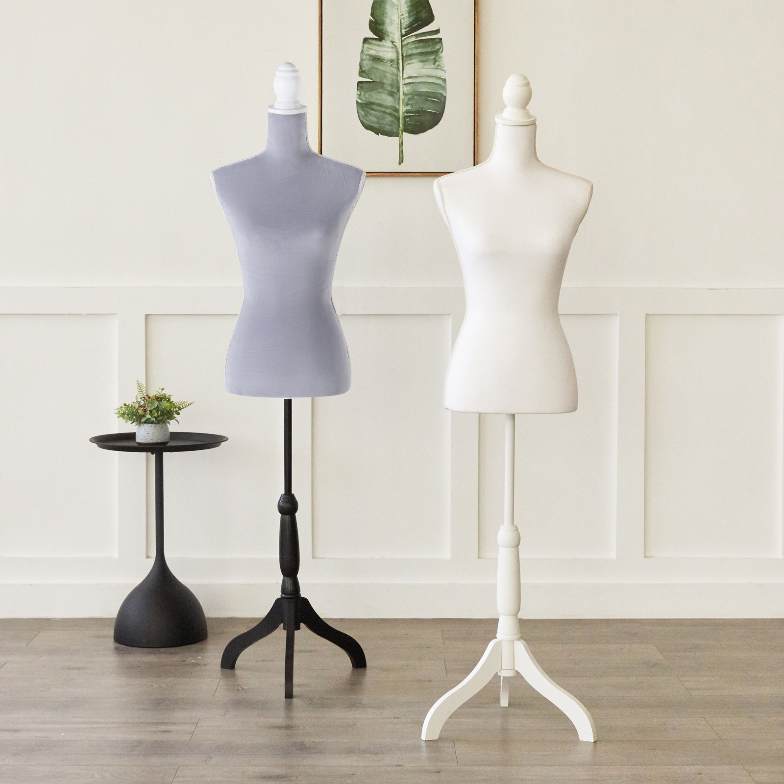 Female Dress Form Mannequin Torso Adjustable Height Mannequin Body with Tripod Stand for Clothing Dress Jewelry Display, Black