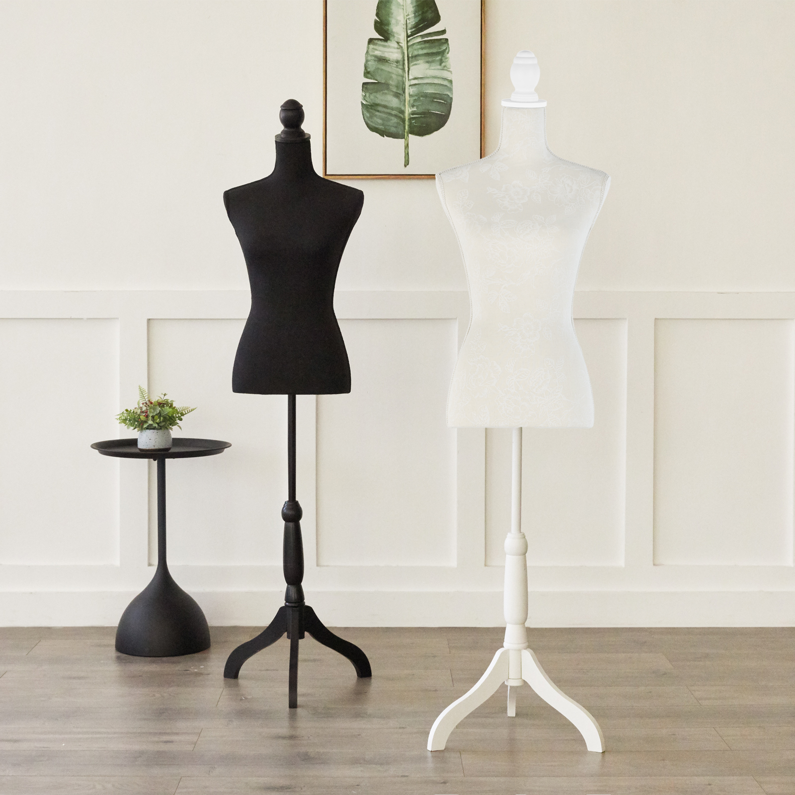 Female Dress Form Mannequin Torso Adjustable Height Mannequin Body with Tripod Stand for Clothing Dress Jewelry Display, Black