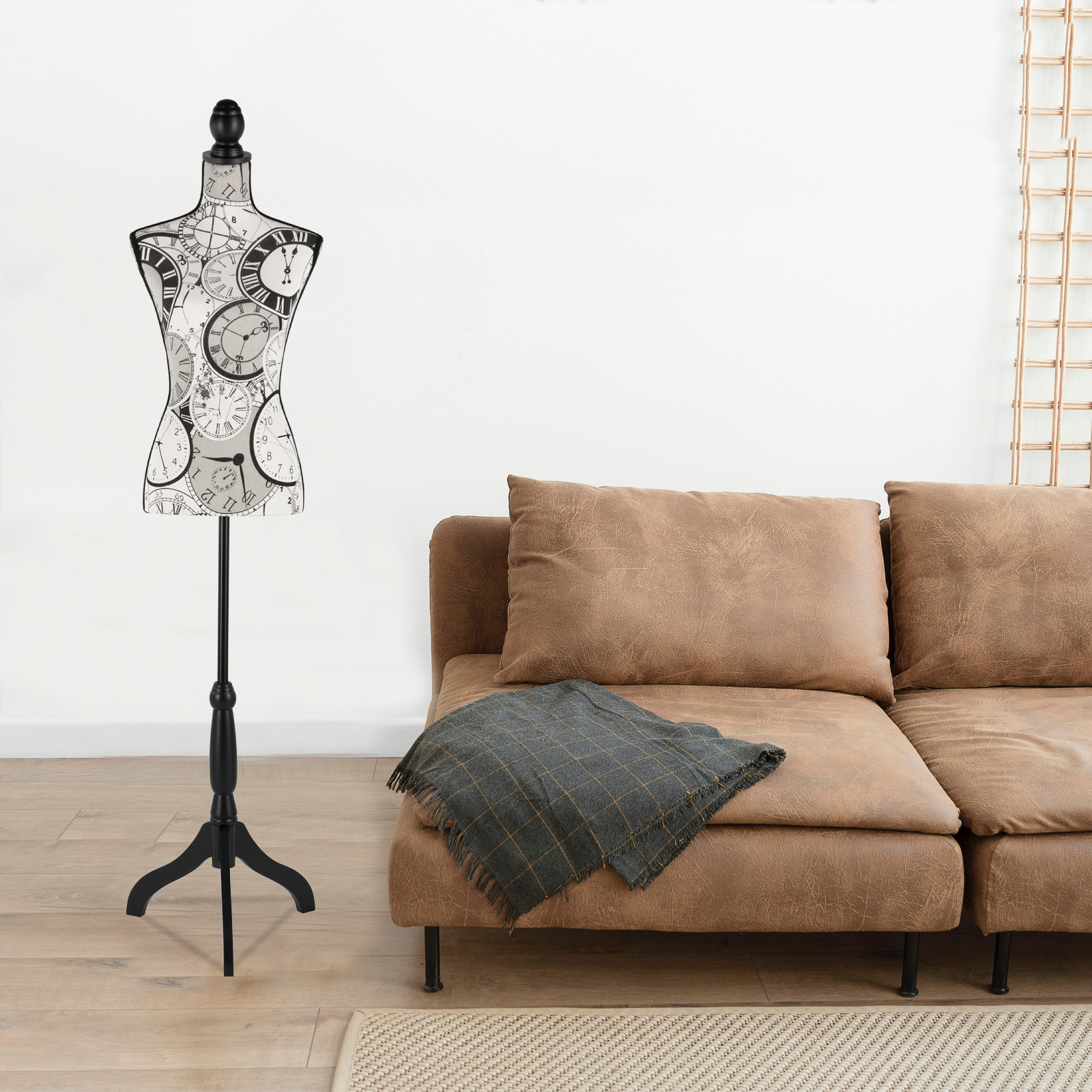 Female Dress Form Mannequin Torso Adjustable Height Mannequin Body with Tripod Stand for Clothing Dress Jewelry Display, Black