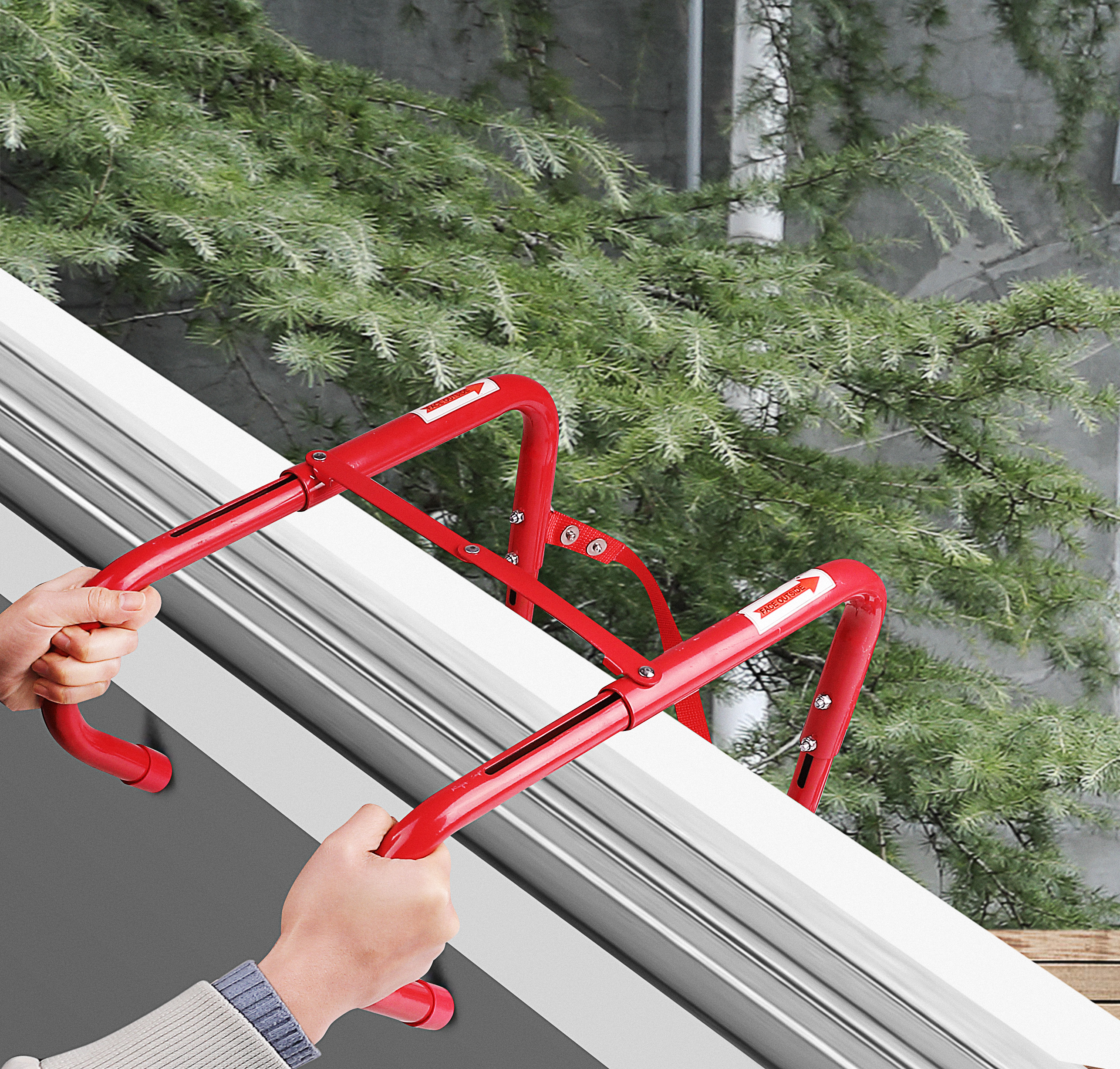 Emergency Escape Ladder Fire Ladder 3 Story Portable Safety Ladder with Anti-Slip Rungs, 25 Ft