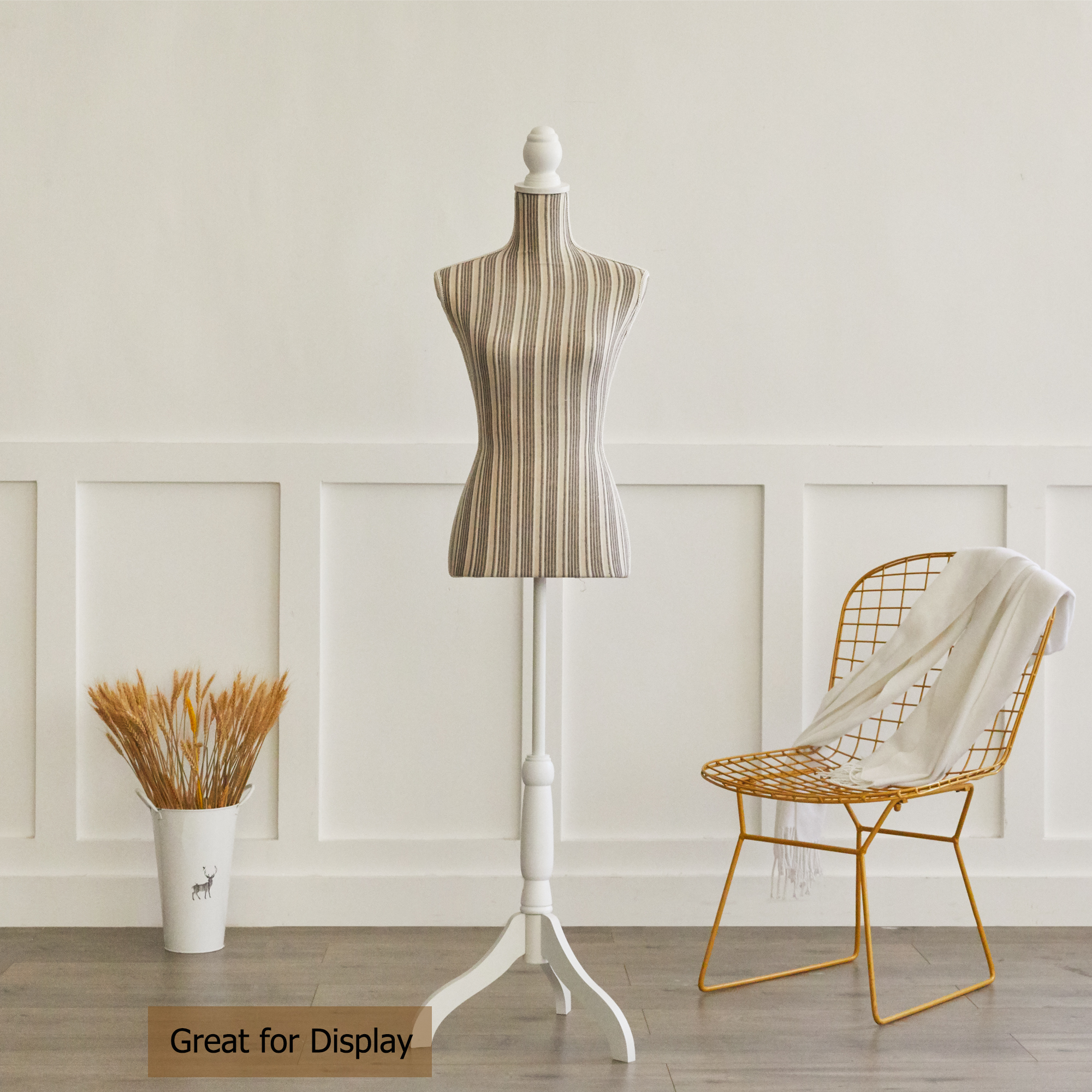 Female Dress Form Mannequin Torso Adjustable Height Mannequin Body with Tripod Stand for Clothing Dress Jewelry Display, Black