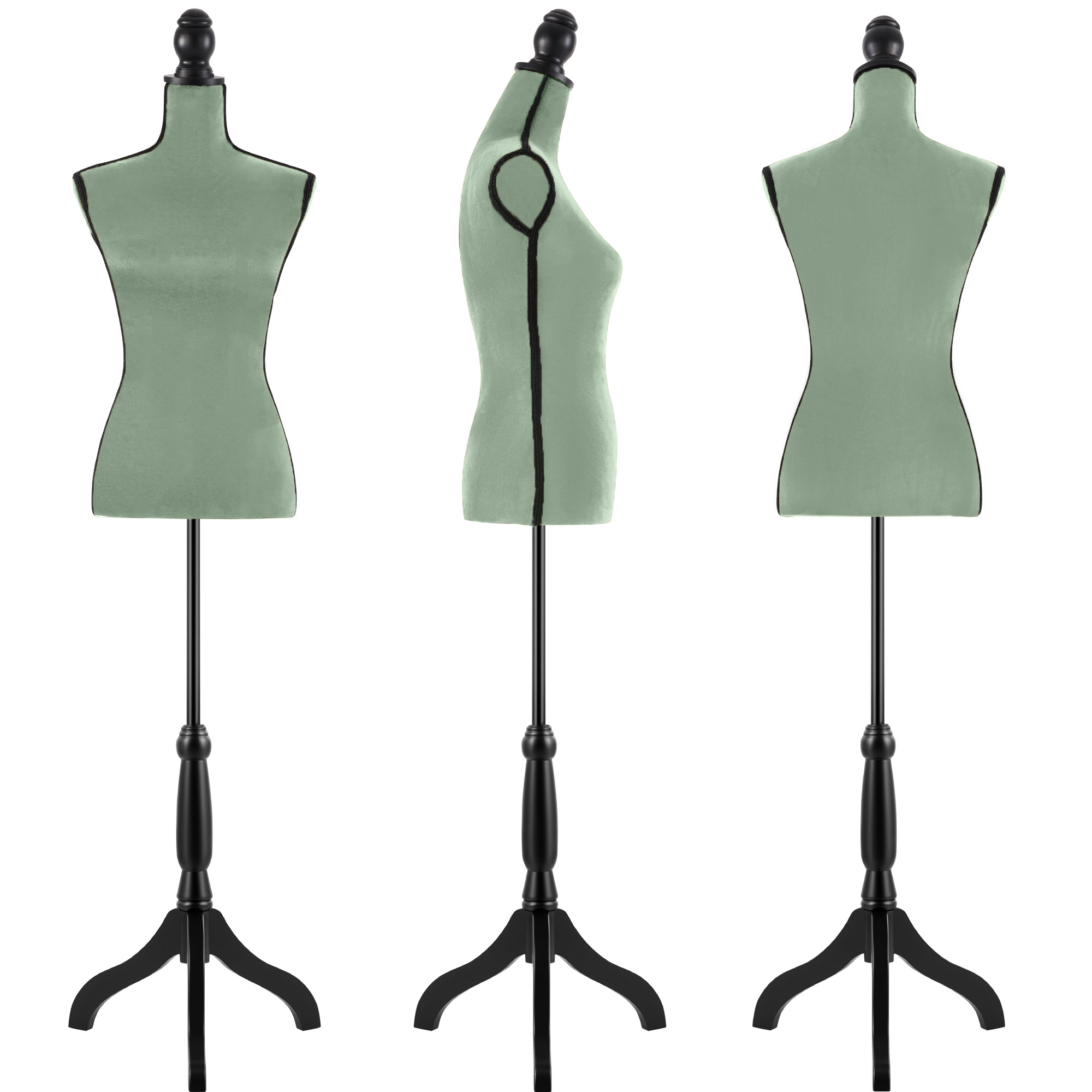 Female Dress Form Mannequin Torso Adjustable Height Mannequin Body with Tripod Stand for Clothing Dress Jewelry Display, Black