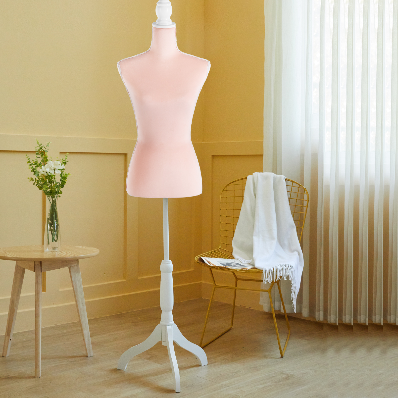 Female Dress Form Mannequin Torso Adjustable Height Mannequin Body with Tripod Stand for Clothing Dress Jewelry Display, Black