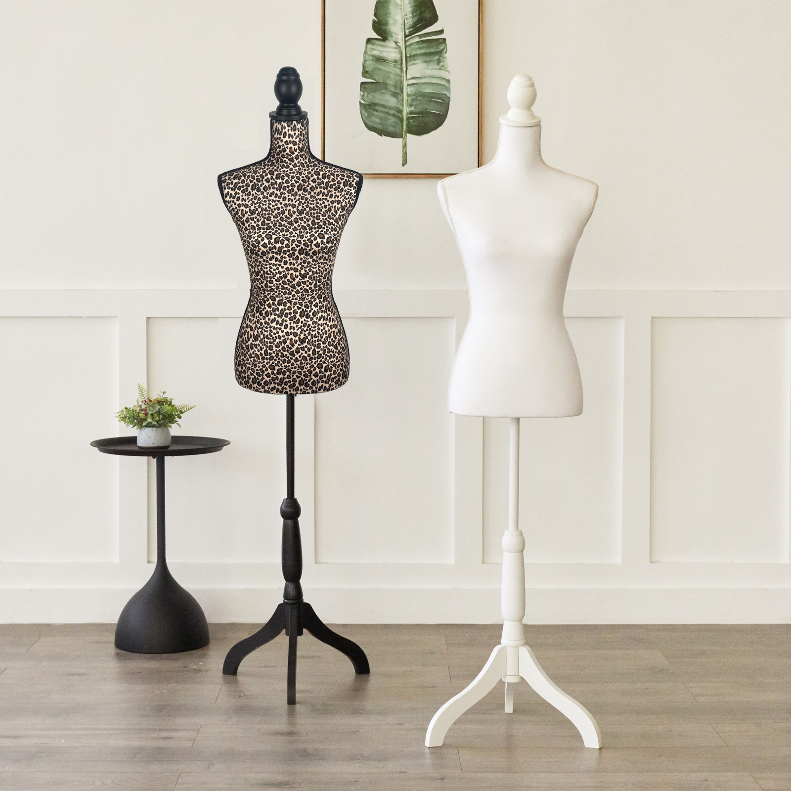 Female Dress Form Mannequin Torso Adjustable Height Mannequin Body with Tripod Stand for Clothing Dress Jewelry Display, Black