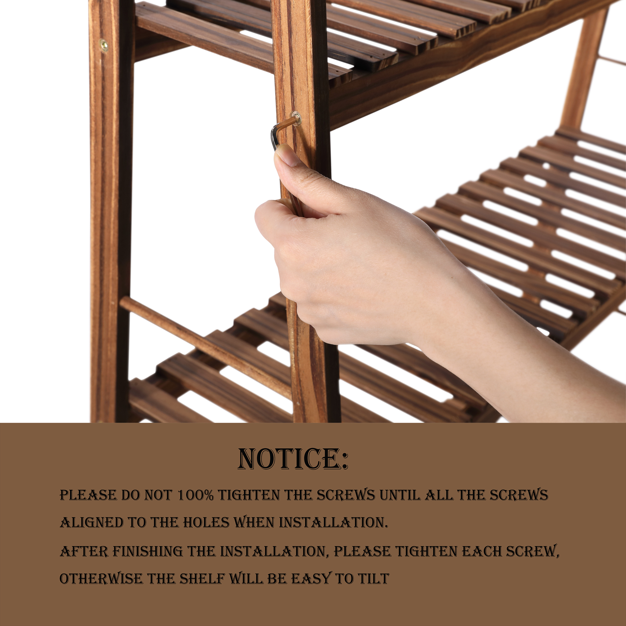 Wood Plant Stands, 3 Tiers Plant Rack, Carbonized Plant Holder, Vertical Tiered Plant Ladder Shelf, Indoor Outdoor Display Rack for Patio Garden Balcony Yard