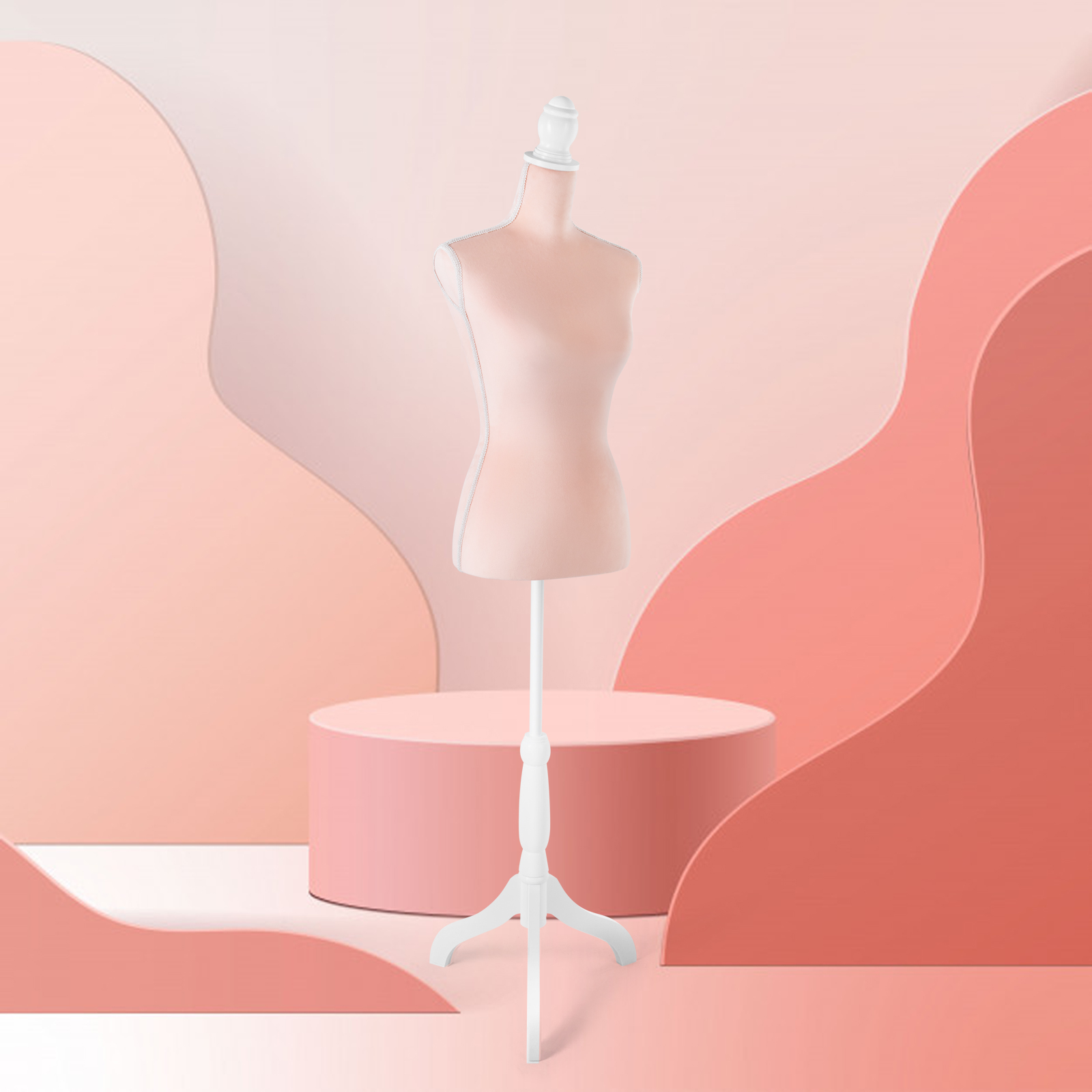 Female Dress Form Mannequin Torso Adjustable Height Mannequin Body with Tripod Stand for Clothing Dress Jewelry Display, Black