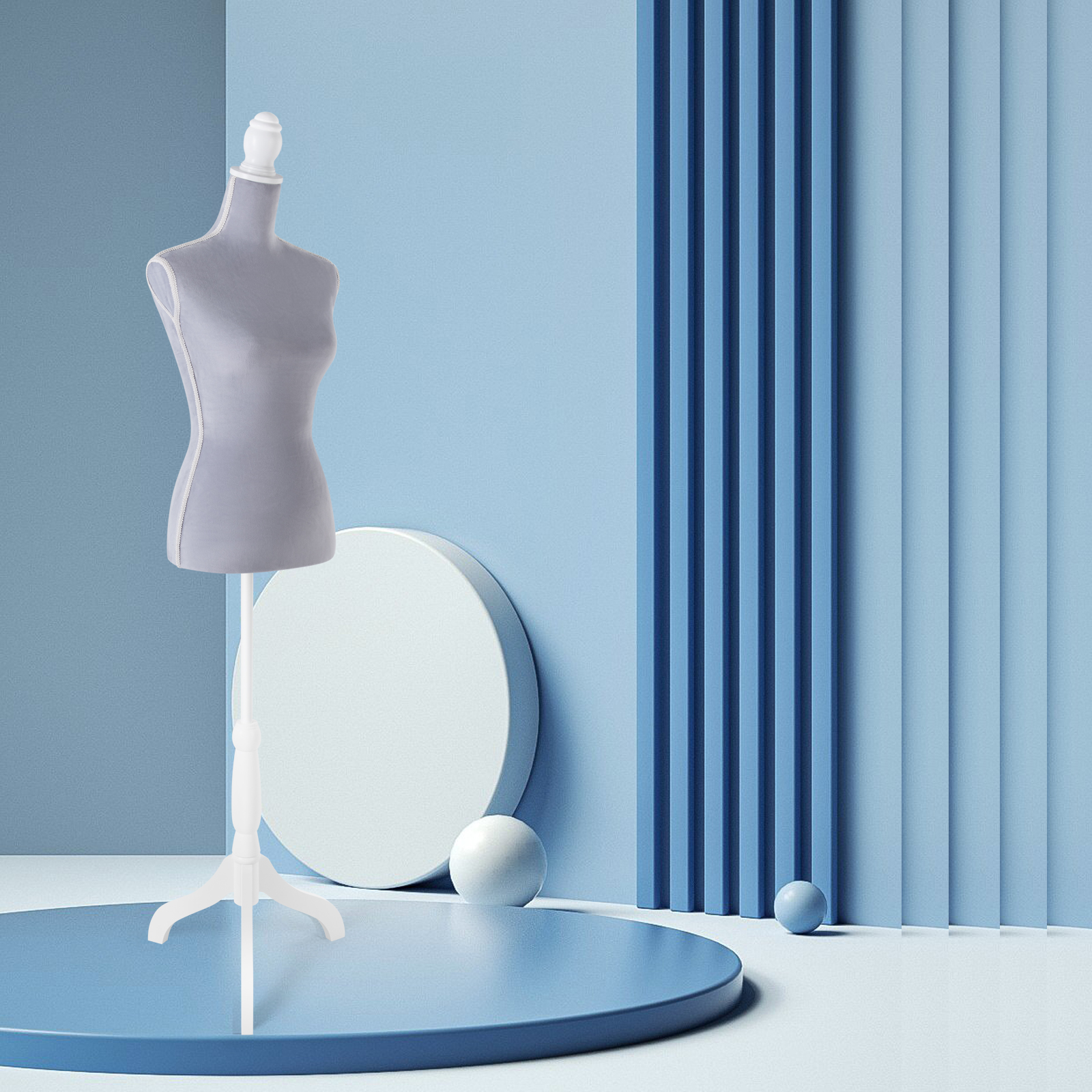 Female Dress Form Mannequin Torso Adjustable Height Mannequin Body with Tripod Stand for Clothing Dress Jewelry Display, Black