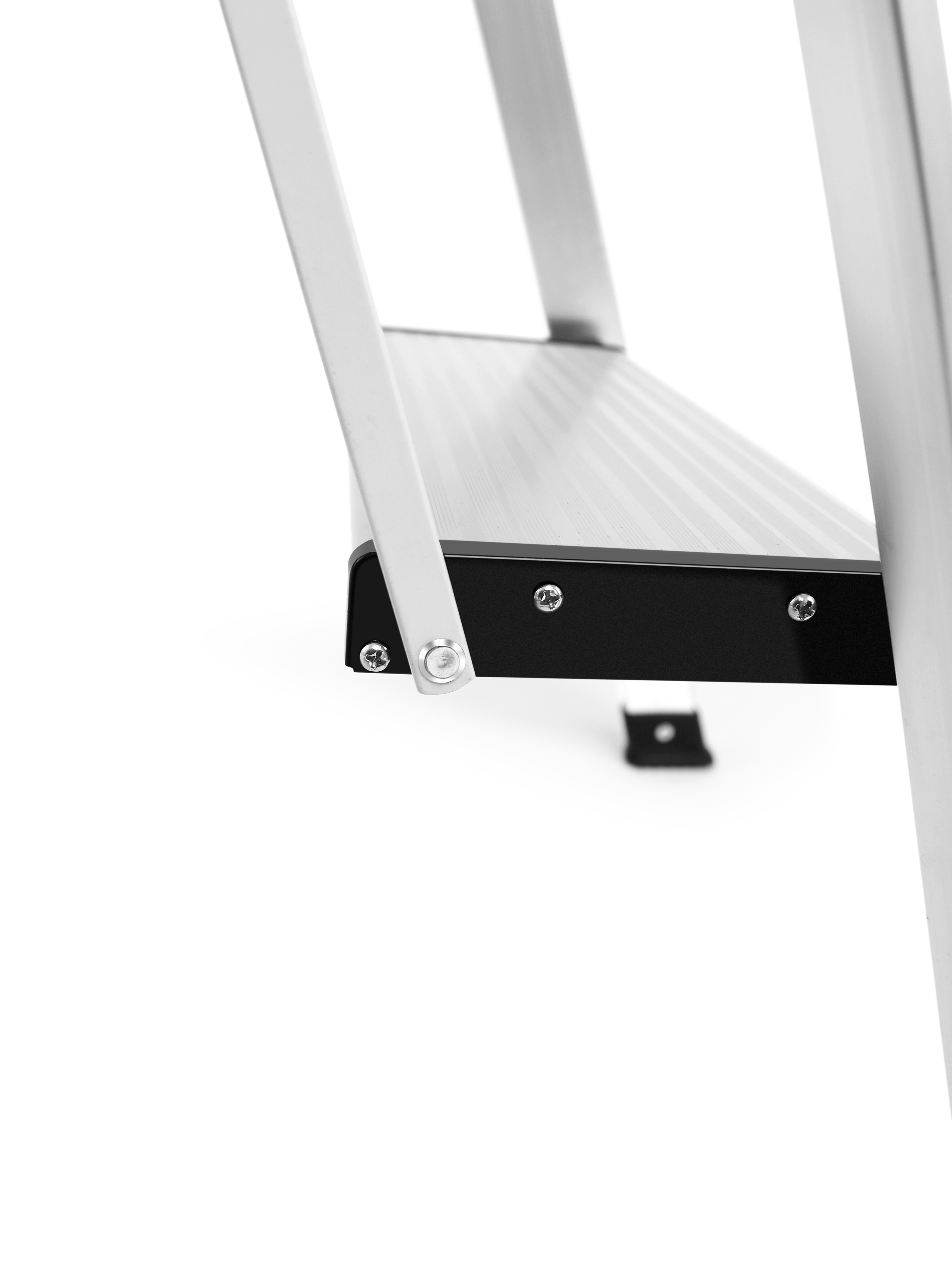 4 Step Ladder, Folding Step Stool with Anti-Slip Pedal and Tool Tray, Lightweight Aluminum Home Ladder for Home Kitchen Office