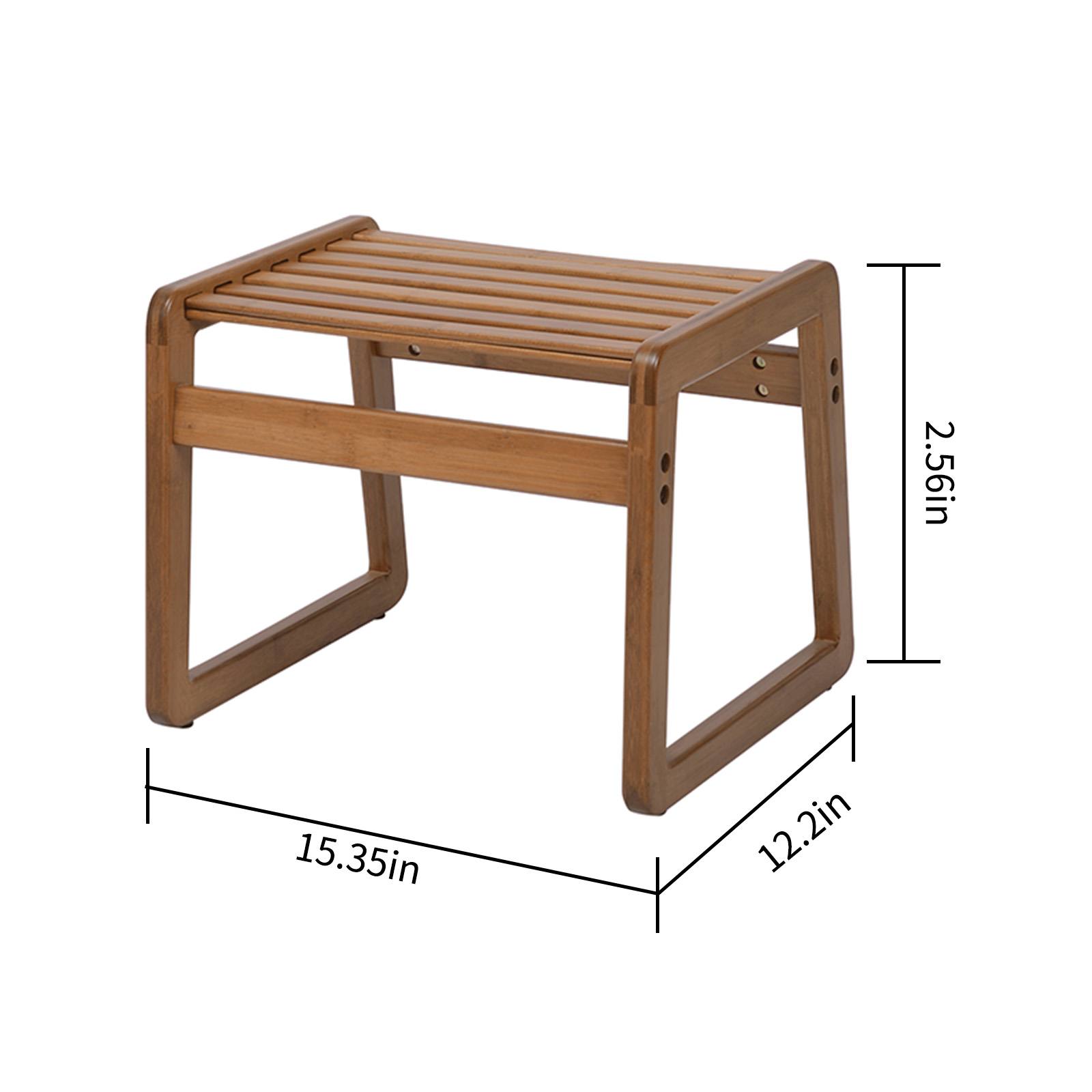 HYNAWIN Small Short Stool, Handcrafted Bamboo Slatted Stool , Square Step Stool  for Kids,  Shoe Changing Stool , 11.8" Low Stool for Kitchen, Bathroom, Bedroom and Porch 