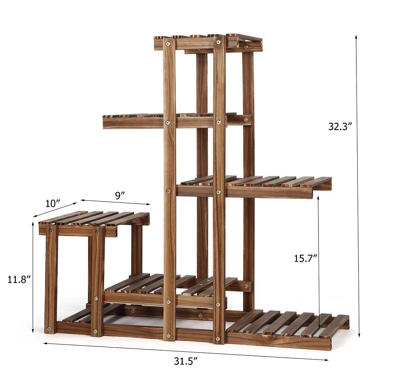 Wood Plant Stands, Indoor Outdoor Plant Rack, Multi Tiers Plant Shelf Holder, Display Storage Shelves for Patio Garden Balcony Yard