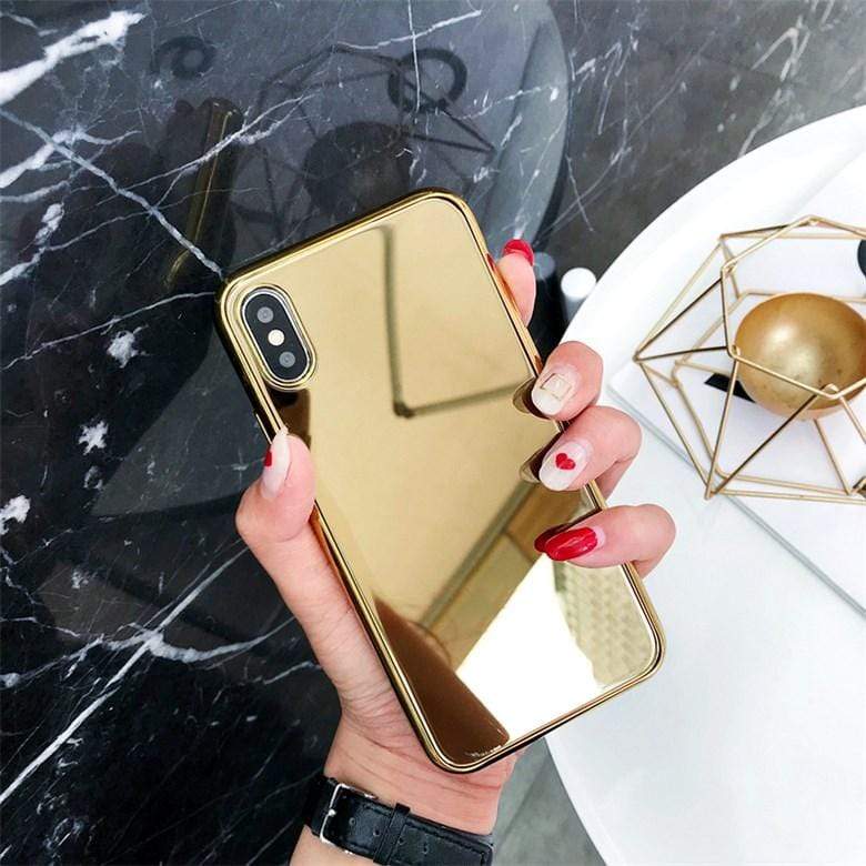 Gold Mirror Luxury Silicone Shockproof Protective Designer iPhone Case For iPhone 13 12 SE 11 Pro Max X XS Max XR 7 8 Plus