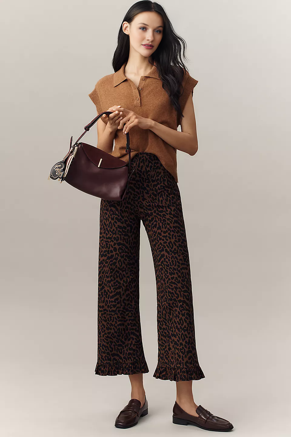 The Colette Ruffled Cropped Wide-Leg Pants(Buy 2 Free Shipping)