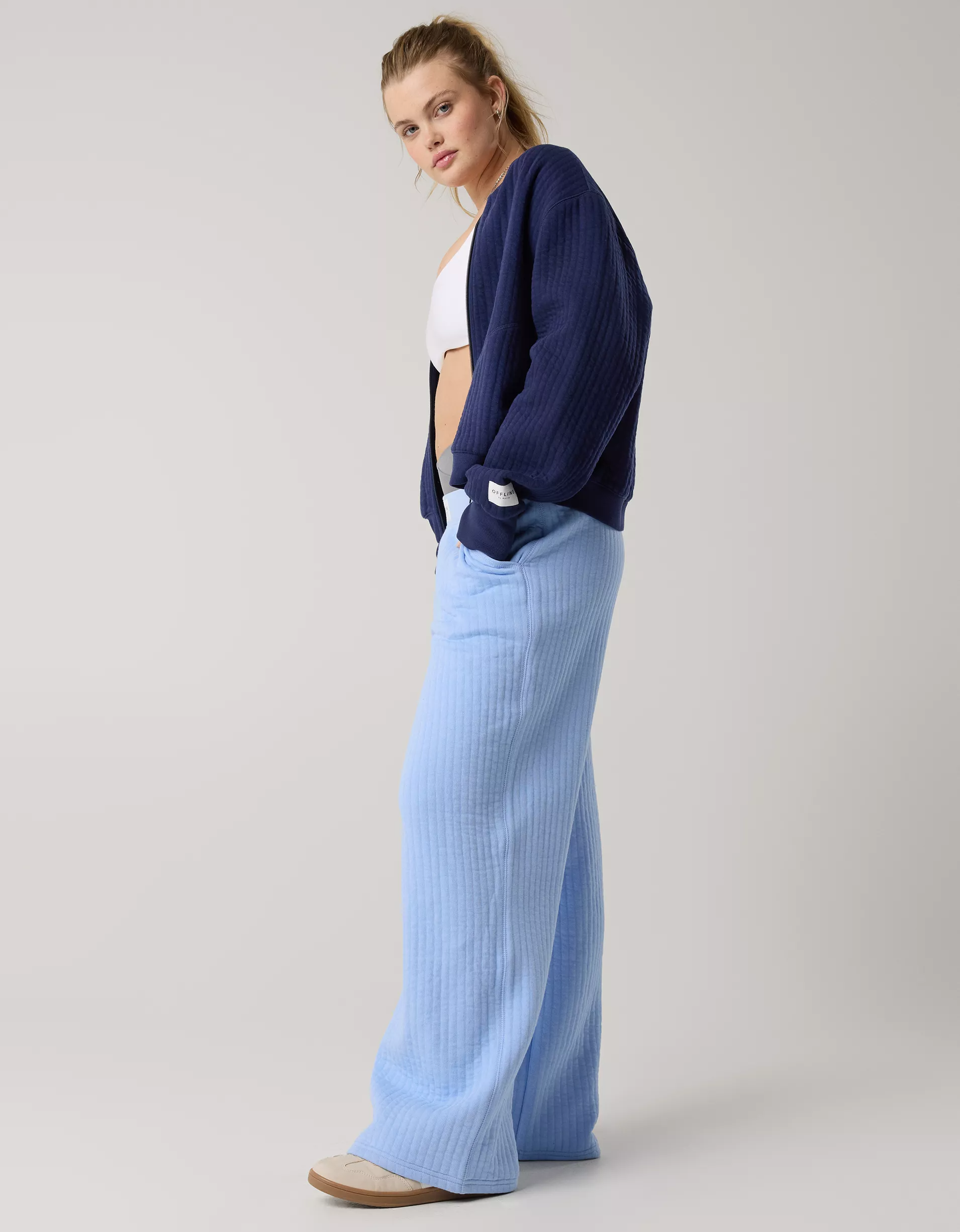OFFLINE By Aerie Coffee Run Cropped Hoodie Set(BUY 2 FREE SHIPPING)