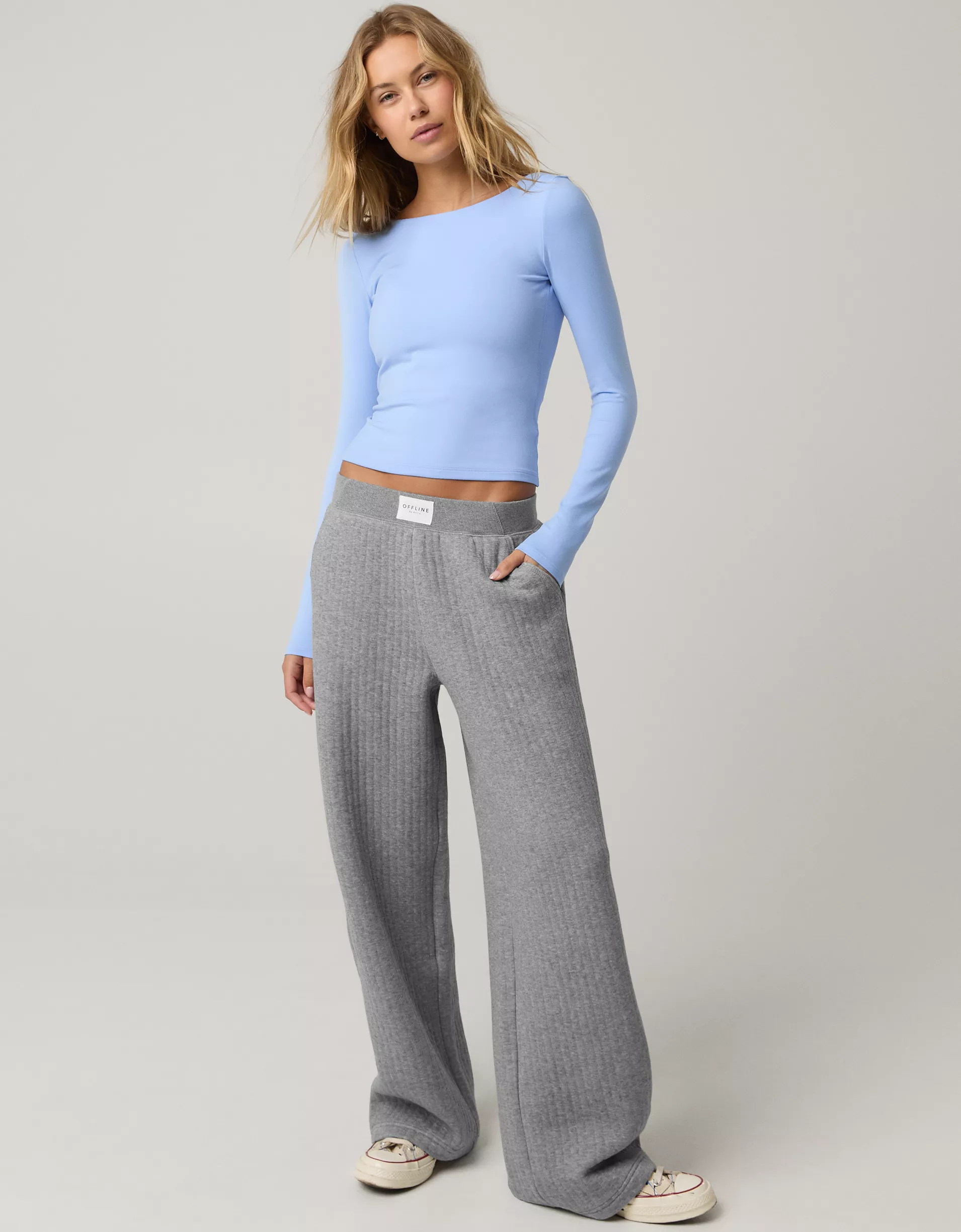 OFFLINE By Aerie Coffee Run Cropped Hoodie Set(BUY 2 FREE SHIPPING)
