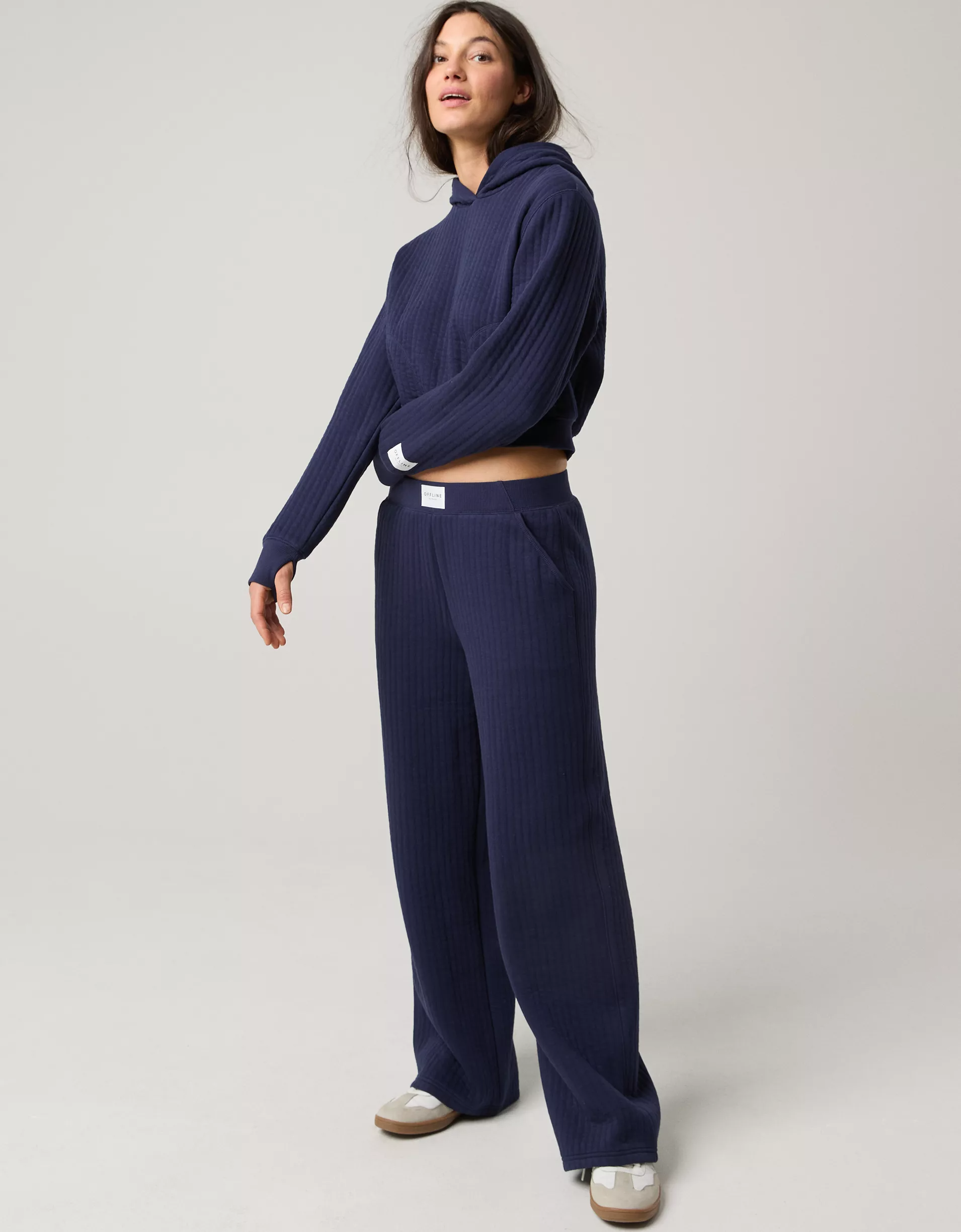 OFFLINE By Aerie Coffee Run Cropped Hoodie Set(BUY 2 FREE SHIPPING)