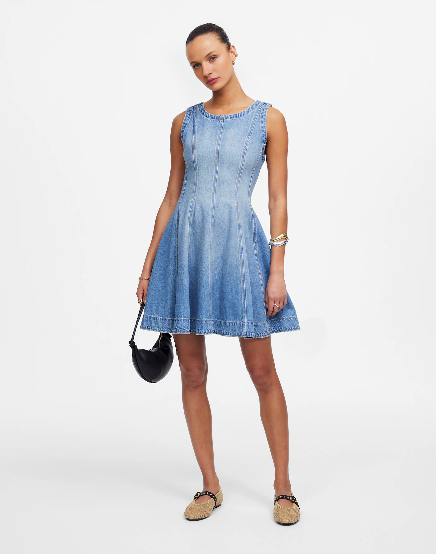 Circle Mini Airy Denim Dress (Buy 2 Free Shipping)