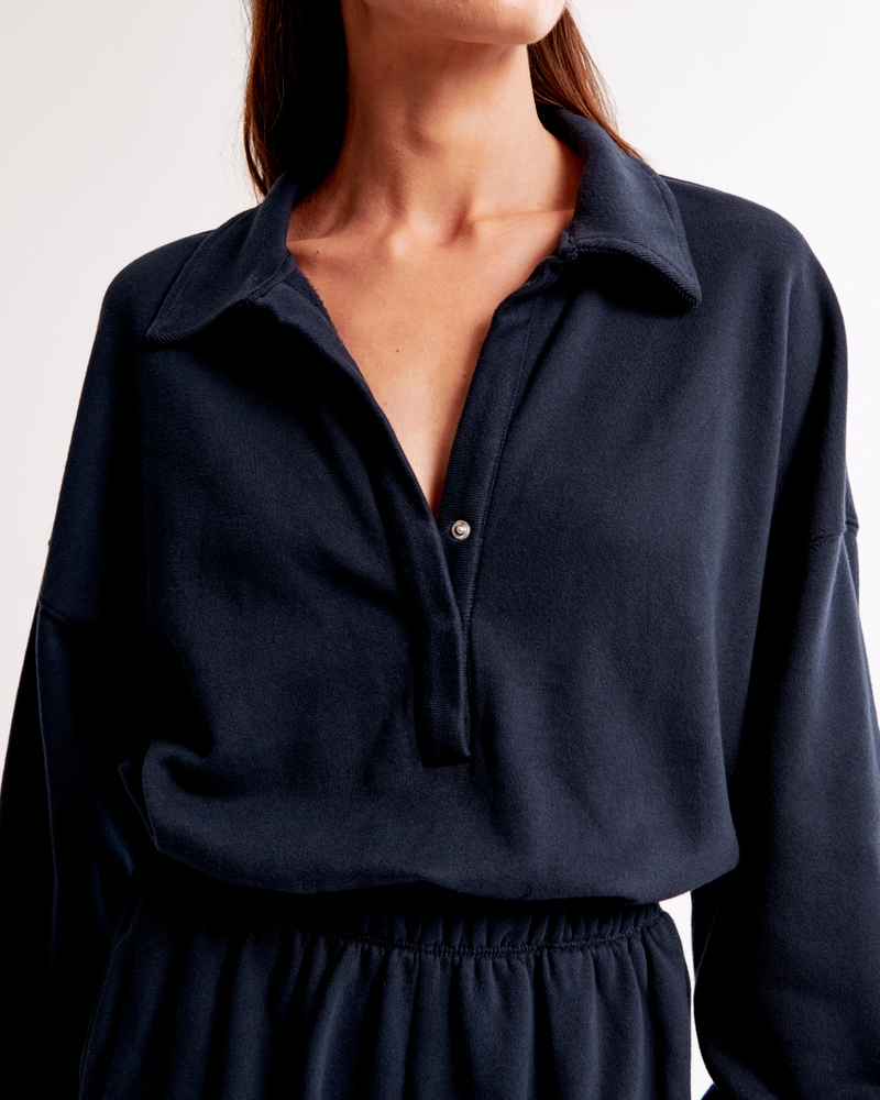 Long-Sleeve Polo Fleece Romper(BUY MORE SAVE MORE)