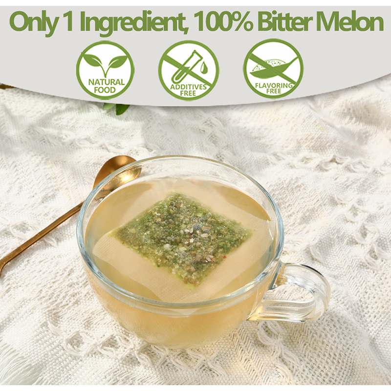 Premium 100 Bitter Melon Tea Bags, Made with 100% Pure Natural Bitter Melon, No Additives & Caffeine Free & No Sugar Added.