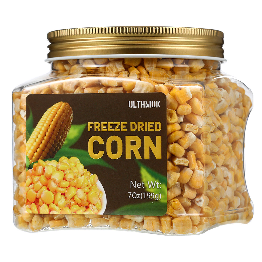 Premium Freeze Dried Sweet Corn 7 Oz/199g,1 Ingredient, No Sugar Added. Frozen Dehydrated Corn, 100% Natural & Gluten Free & No Additives.