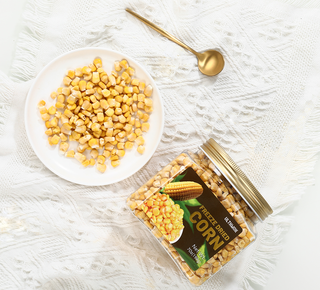 Premium Freeze Dried Sweet Corn 7 Oz/199g,1 Ingredient, No Sugar Added. Frozen Dehydrated Corn, 100% Natural & Gluten Free & No Additives.