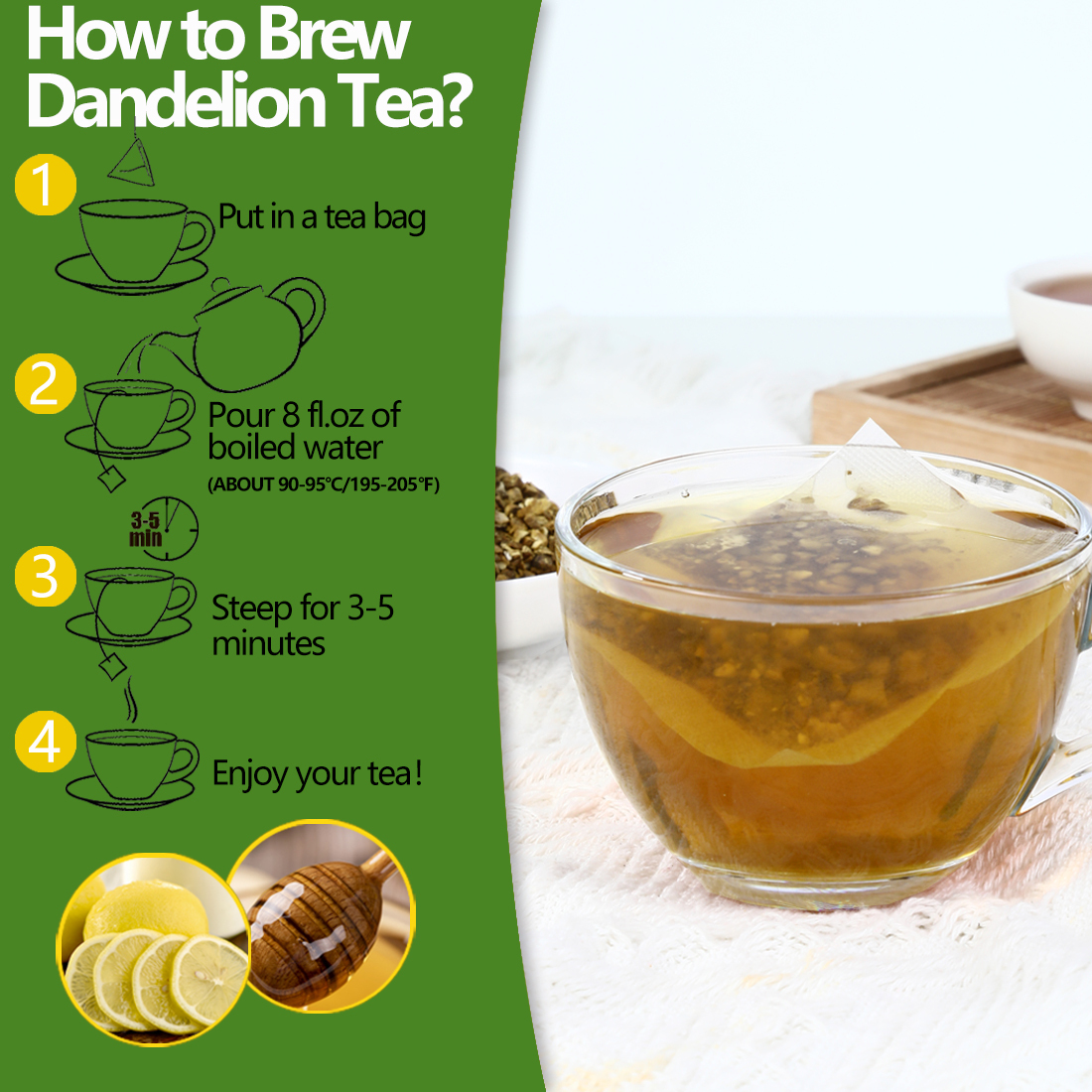 Premium Dandelion Root Tea,50 Tea Bags 4.4Oz/125g, for Liver & Kidney Health, Roasted Detox Herbal Tea. Support Digestion & Boost Immune System, Caffeine Free.