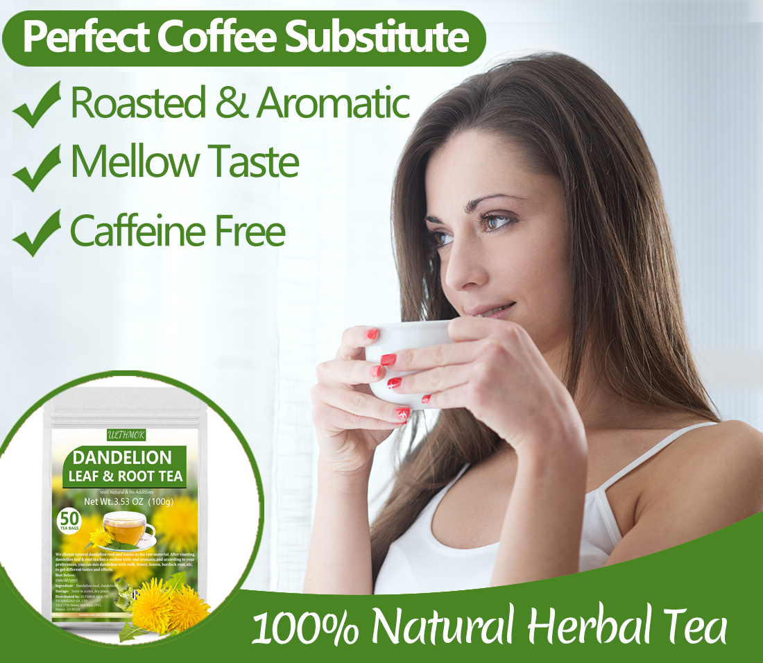 Premium Dandelion Leaf & Root Tea,50 Tea Bags /3.53Oz, for Liver & Kidney Health, Roasted Detox Herbal Tea. Support Digestion & Boost Immune System, Caffeine Free.