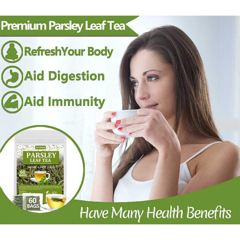 Premium 60 Parsley Tea Bags, Made with 100% Natural Parsley Leaves, Caffeine Free & No Additives.