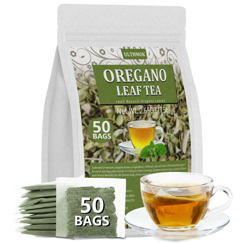 Premium 50 Oregano Tea Bags, Made with 100% Natural Oregano Leaves, No Additives & Caffeine Free.