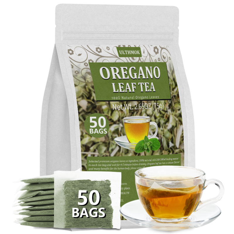 Premium 50 Oregano Tea Bags, Made with 100% Natural Oregano Leaves, No Additives & Caffeine Free.