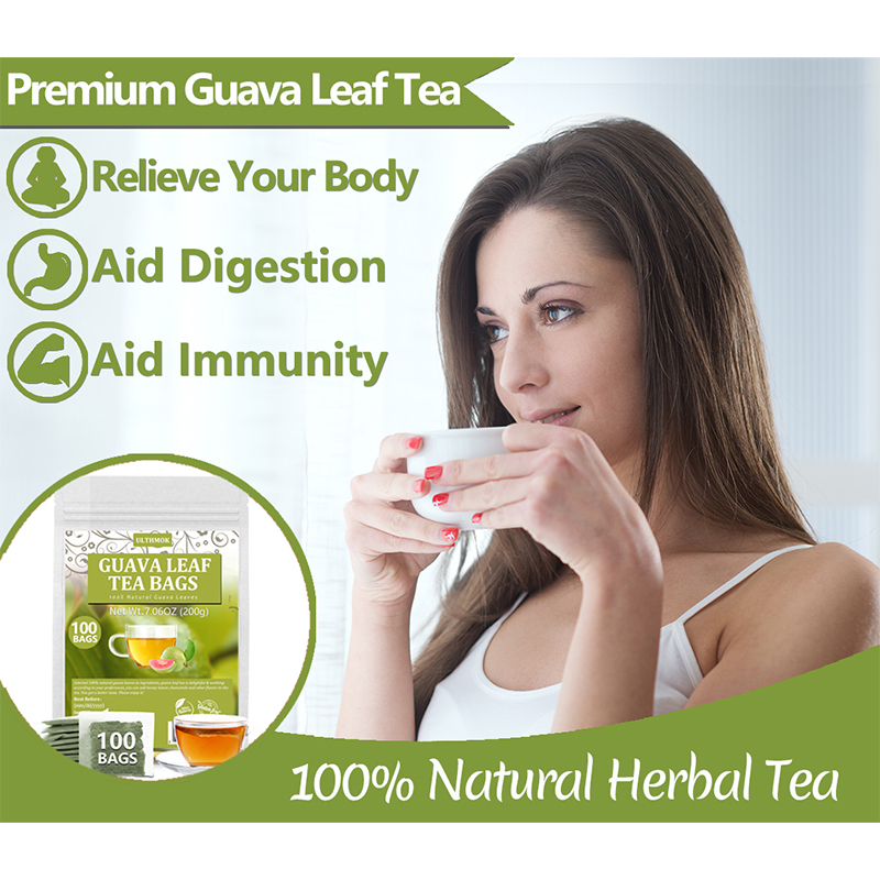 Premium 100 Guava Leaf Tea Bags, Made with 100% Natural Guava Leaves, No Additives & Caffeine Free.
