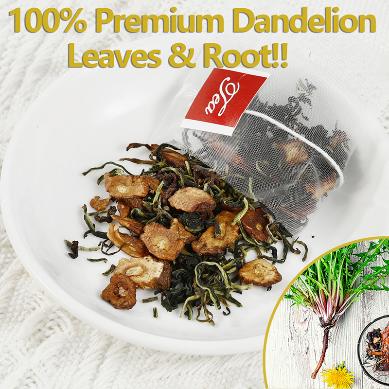 Premium Dandelion Leaf & Root Tea,50 Tea Bags /3.53Oz, for Liver & Kidney Health, Roasted Detox Herbal Tea. Support Digestion & Boost Immune System, Caffeine Free.