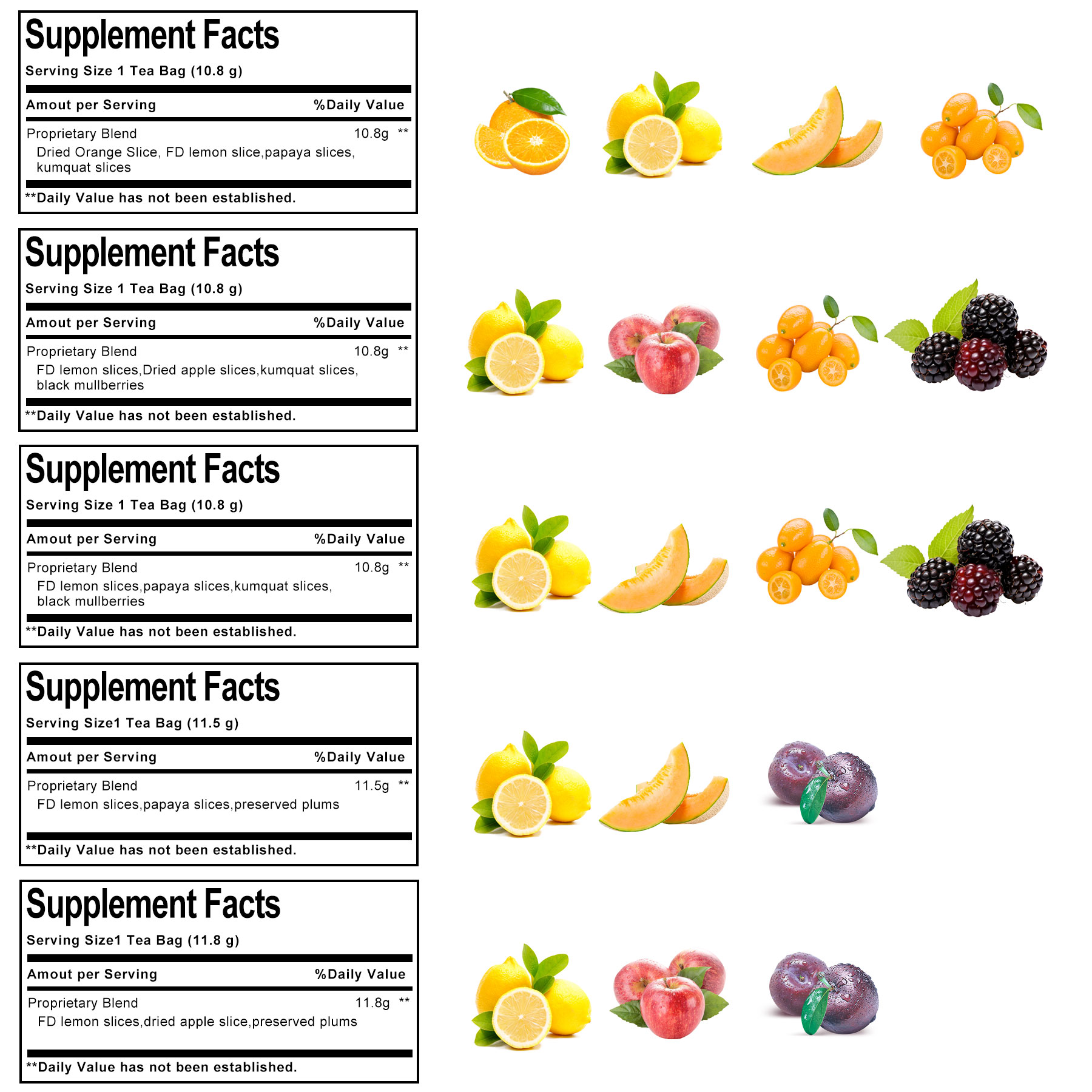 Premium 15 Favors Fruit Tea 5.3Oz/150g, Combination of Dried Lemon slices, Dried Orange, Dried Pineapple, Passion Fruit, Apple, Pear, Dragon Fruit.