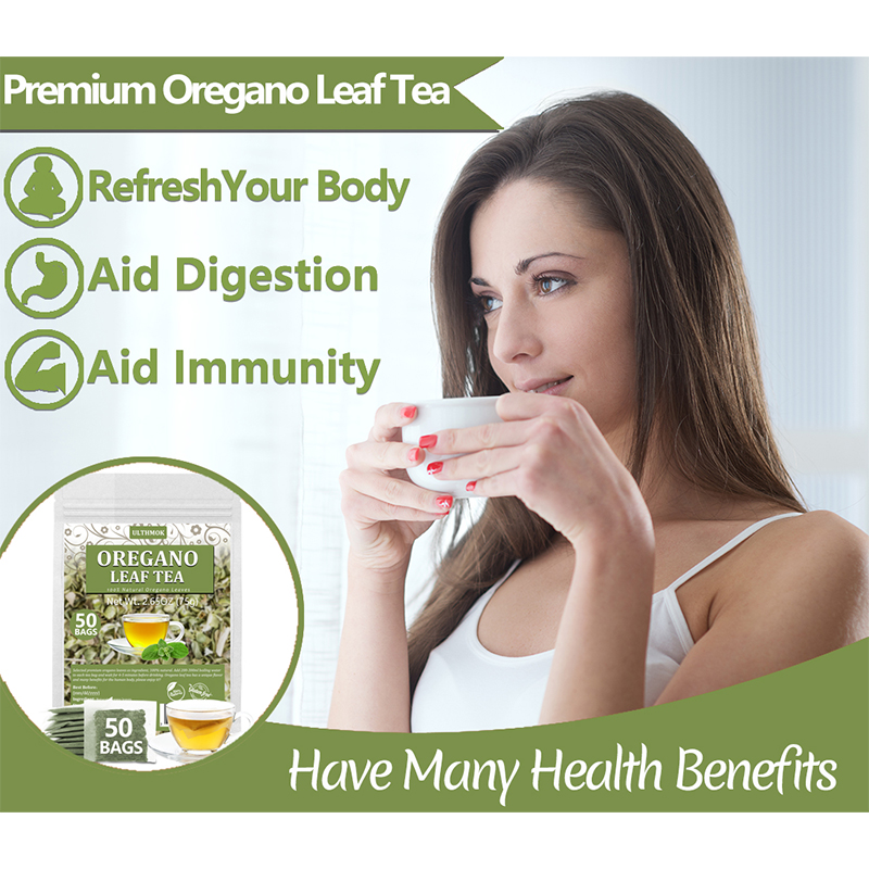 Premium 50 Oregano Tea Bags, Made with 100% Natural Oregano Leaves, No Additives & Caffeine Free.