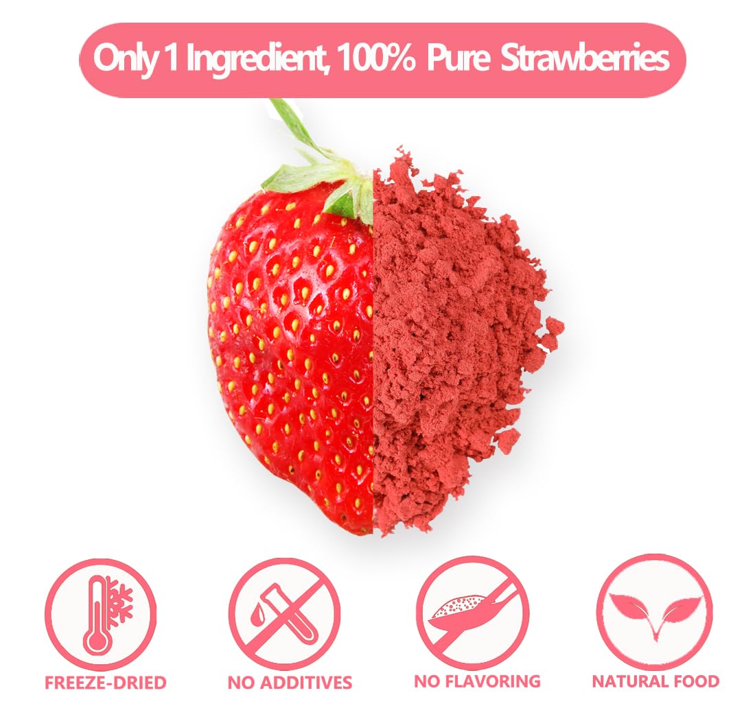 Premium Freeze Dried Strawberry Powder 1LB /453g, 1 Ingredient,No Sugar Added,100% Natural Strawberry Powder for Baking,No Additives.-Ultra Herb Tea