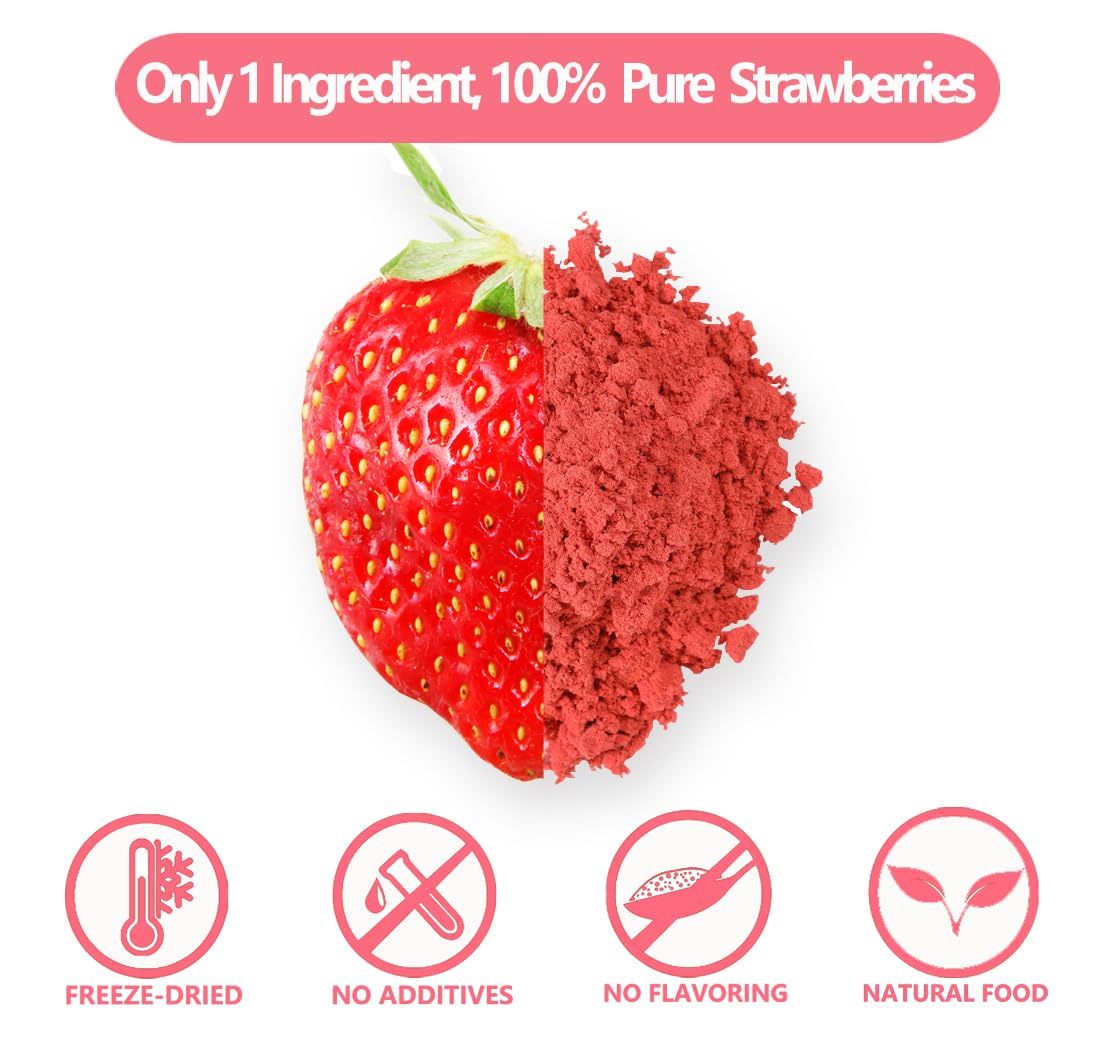 Premium Freeze Dried Strawberry Powder 1LB /453g, 1 Ingredient,No Sugar Added,100% Natural Strawberry Powder for Baking,No Additives.-Ultra Herb Tea