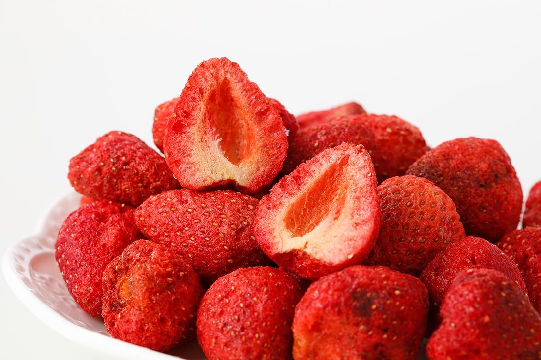 Premium Freeze Dried Strawberries 4 Oz/114g,Whole Big Frozen Dried strawberry,100% Natural,No Additives .-Ultra Herb Tea