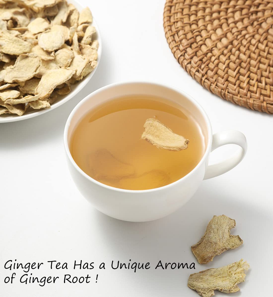 Premium Ginger Root 1Lb/453g,No Sugar Added.Featured Dried Ginger Root Slices,Cut and Sifted 100% Natural & No Additives.-Ultra Herb Tea
