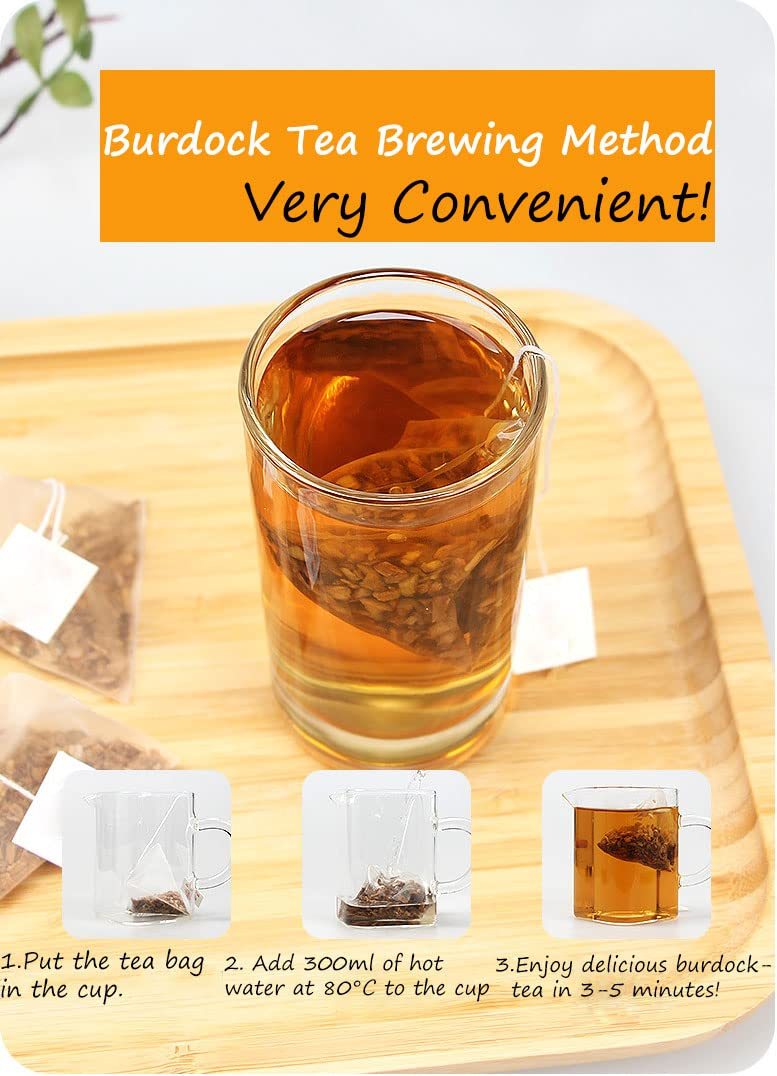 Premium Burdock Root Tea Bags,60 Tea Bags/6.4Oz.100% Natural Burdock Tea,No Additives,Caffeine Free.-Ultra Herb Tea