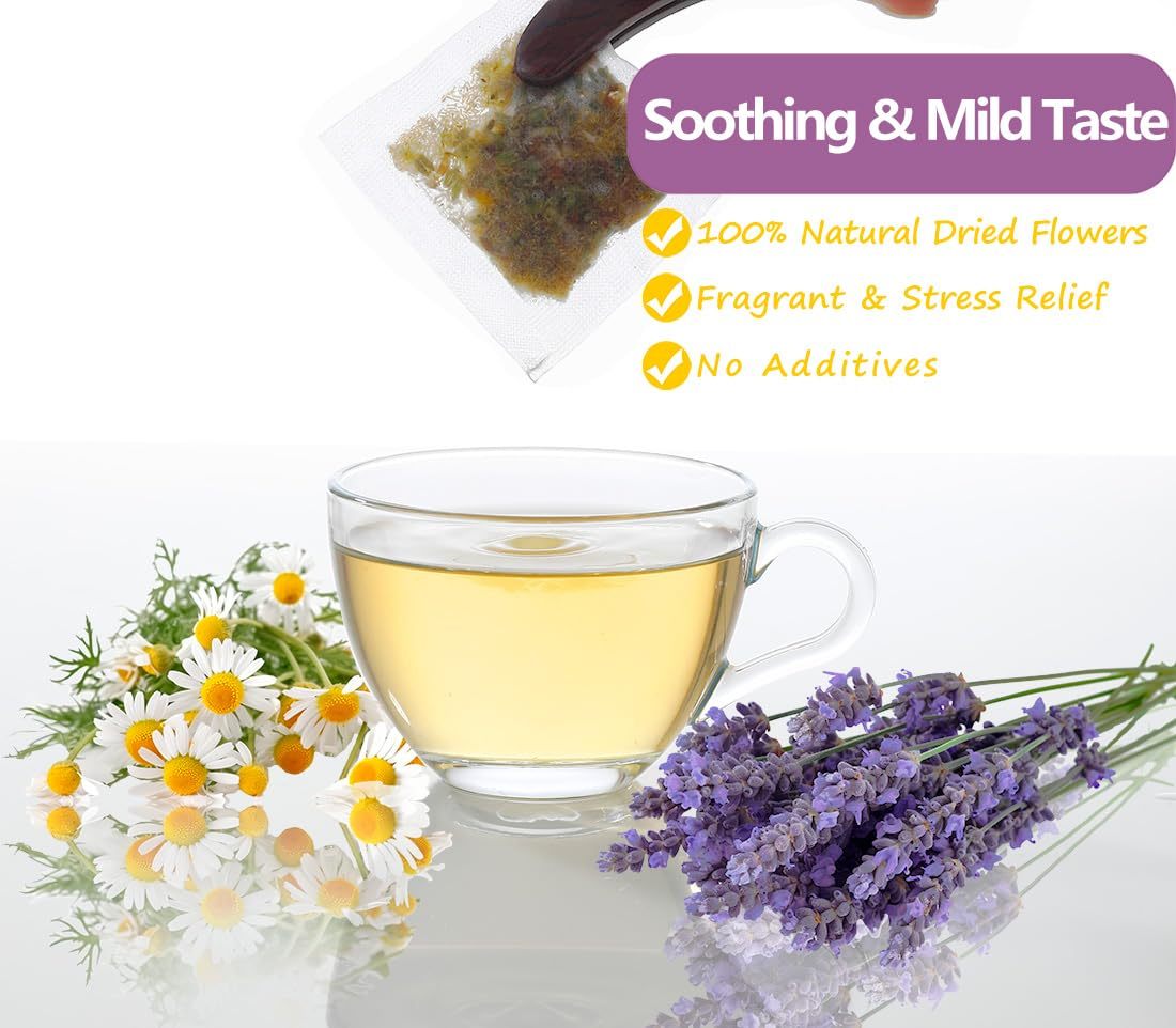 135 Premium Chamomile & Lavender Tea Bags,Relief & Caffeine Free & 100% Natural.-Ultra Herb Tea