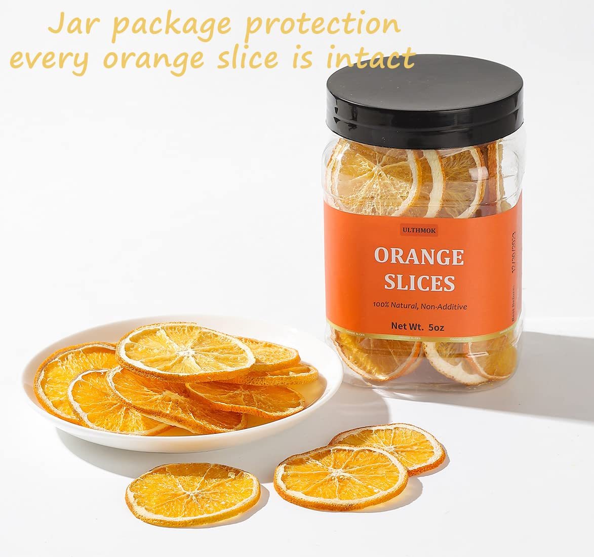 Premium Dried Orange Slices 5 Oz/142g,Dehydrated Dried Oranges.100% Natural & No Additives,No Sugar Added.-Ultra Herb Tea