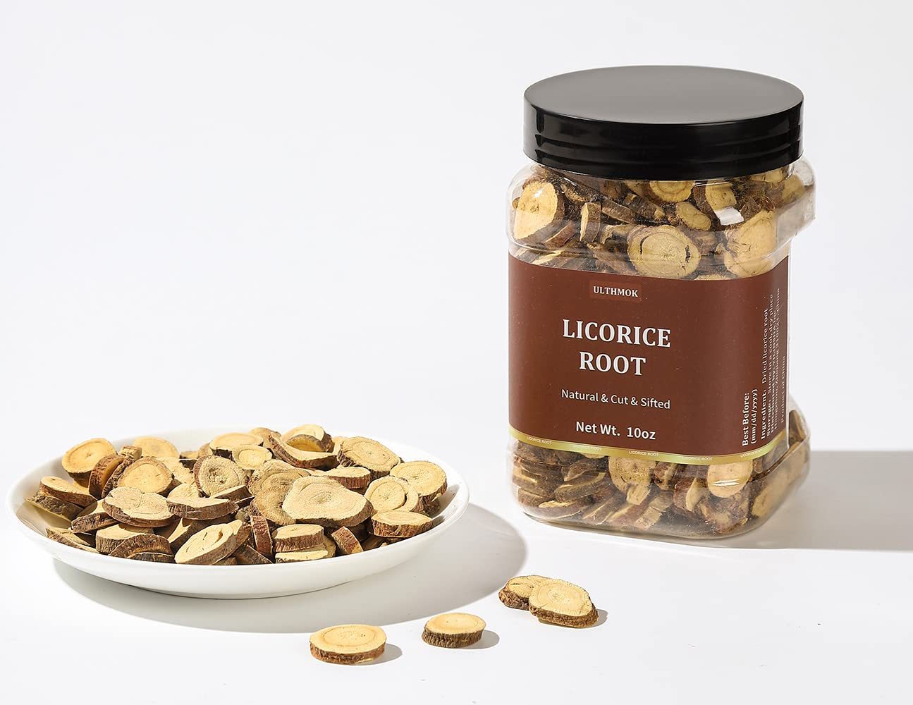 Premium Licorice Root Slices 10 Oz/283g,Cut and Sifted,100% Natural Licorice Root Tea-Ultra Herb Tea
