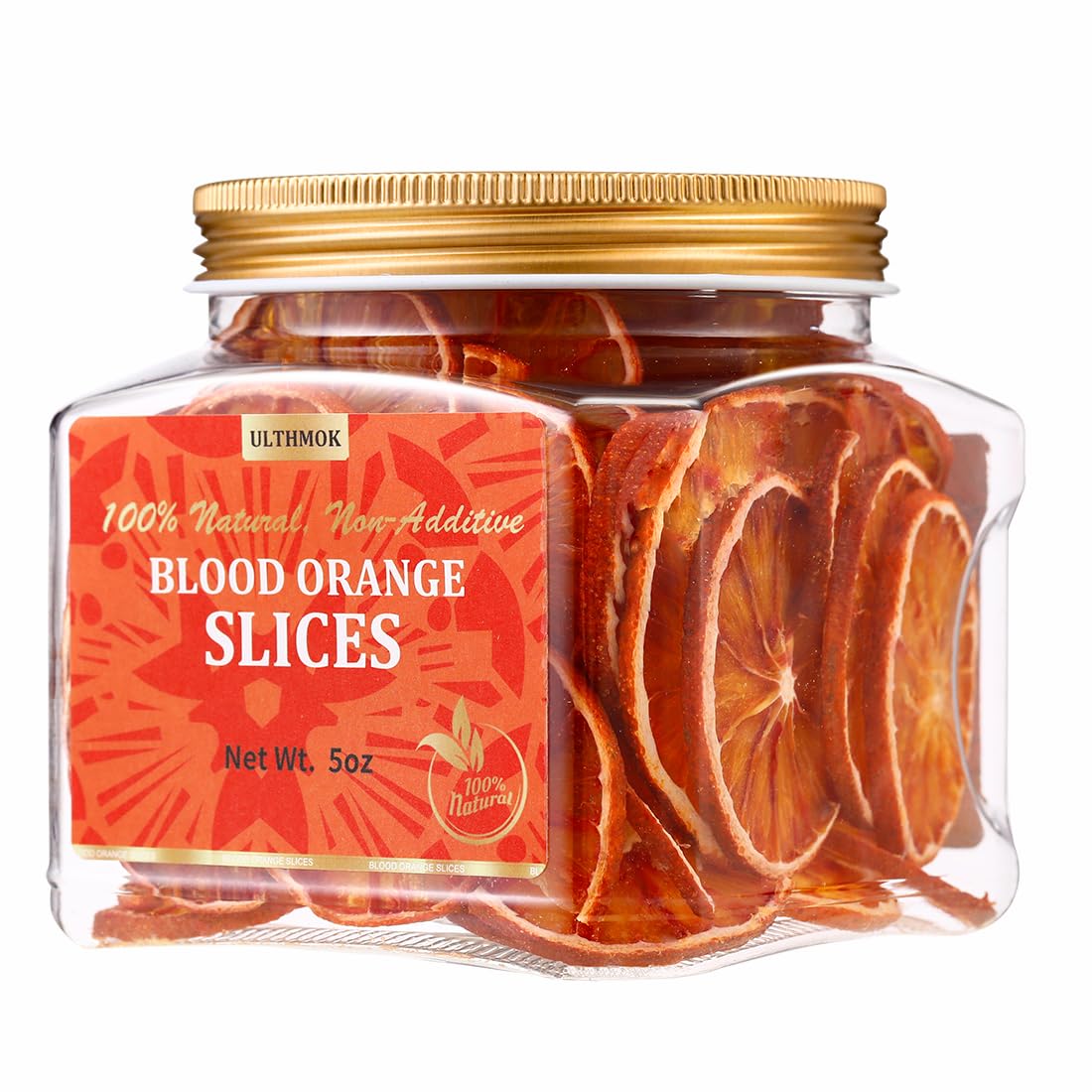Selected Dried Blood Orange Slices 5 Oz/142g, Culinary & Garnish Grade, Dehydrated Blood Orange for Cocktail, Decoration, 100% Natural, No Sugar Added.-Ultra Herb Tea
