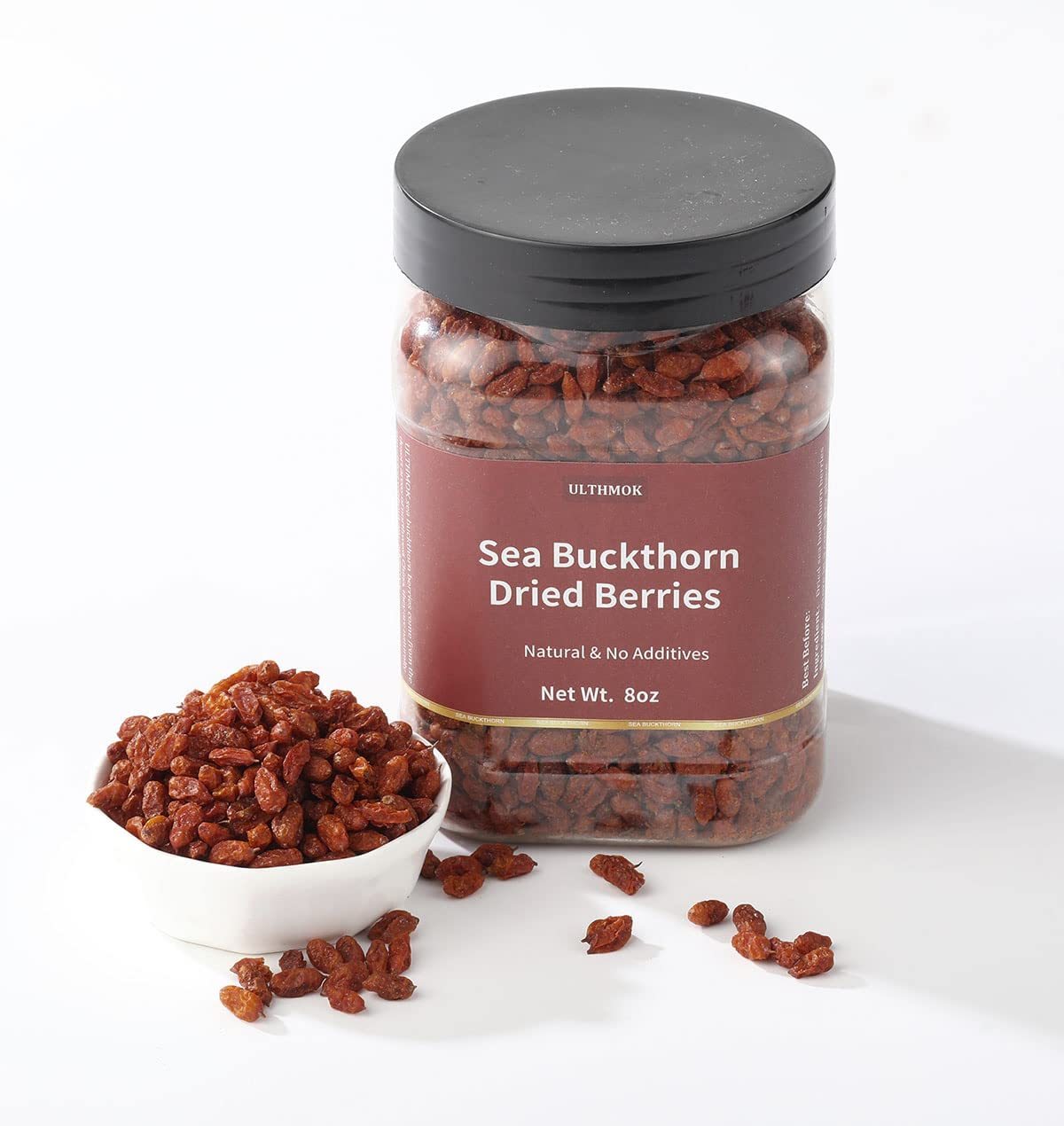 Premium Dried Sea Buckthorn Berries 8 Oz/227g.Natural & No Additives Sea Buckthorn Tea,Hand Picked Whole Berry Fruit.-Ultra Herb Tea