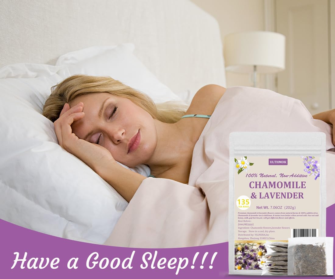135 Premium Chamomile & Lavender Tea Bags,Relief & Caffeine Free & 100% Natural.-Ultra Herb Tea